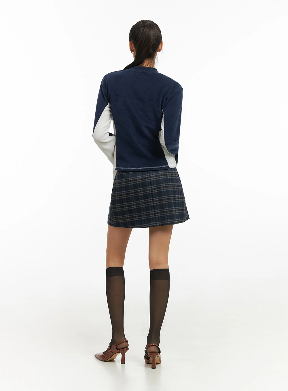 Dark Blue Polyester Slim Fit Hoodie IO409 - Image 9