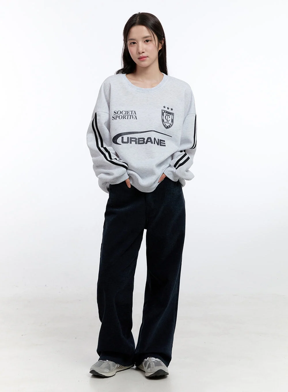 Dark Blue Relaxed-Fit Wide Leg Pants ON418 - Image 2