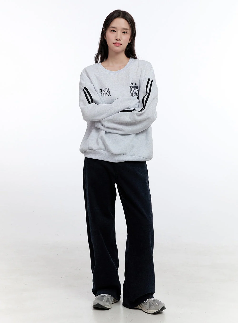 Dark Blue Relaxed-Fit Wide Leg Pants ON418 - Image 3