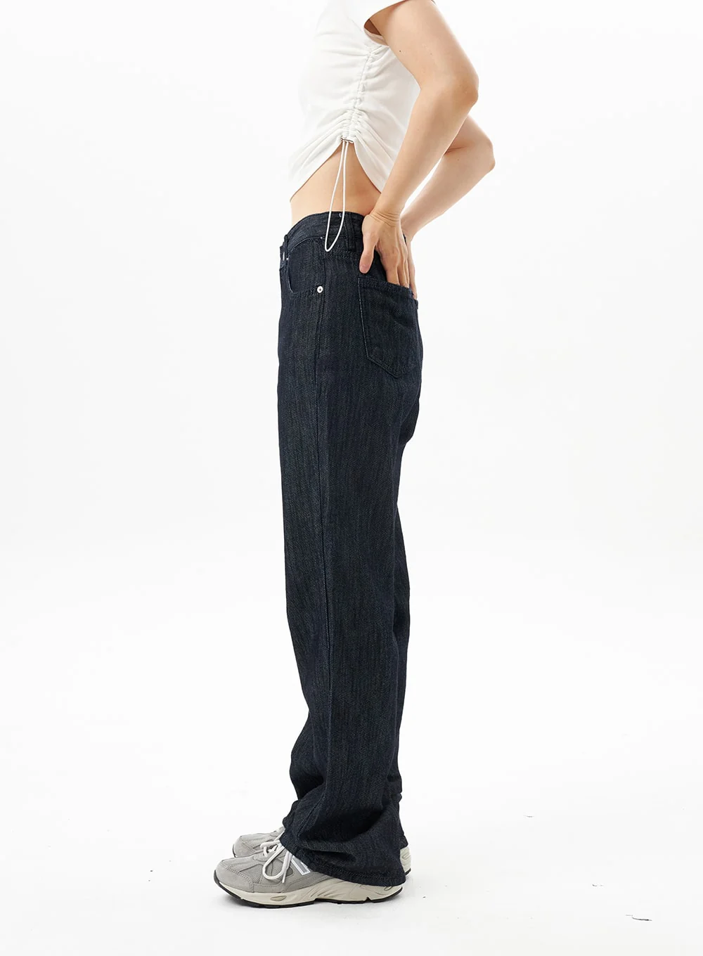 Dark Wash Mid-Rise Jeans OU314 - Image 5