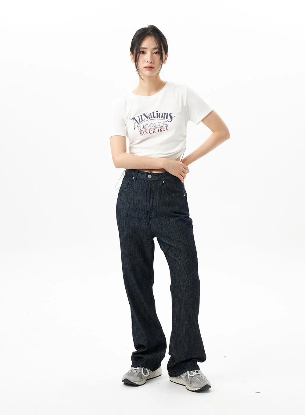 Dark Wash Mid-Rise Jeans OU314 - Image 7