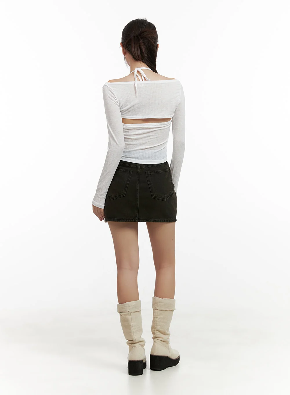 Dark Washed Denim Mini Skirt CL431 - Image 4