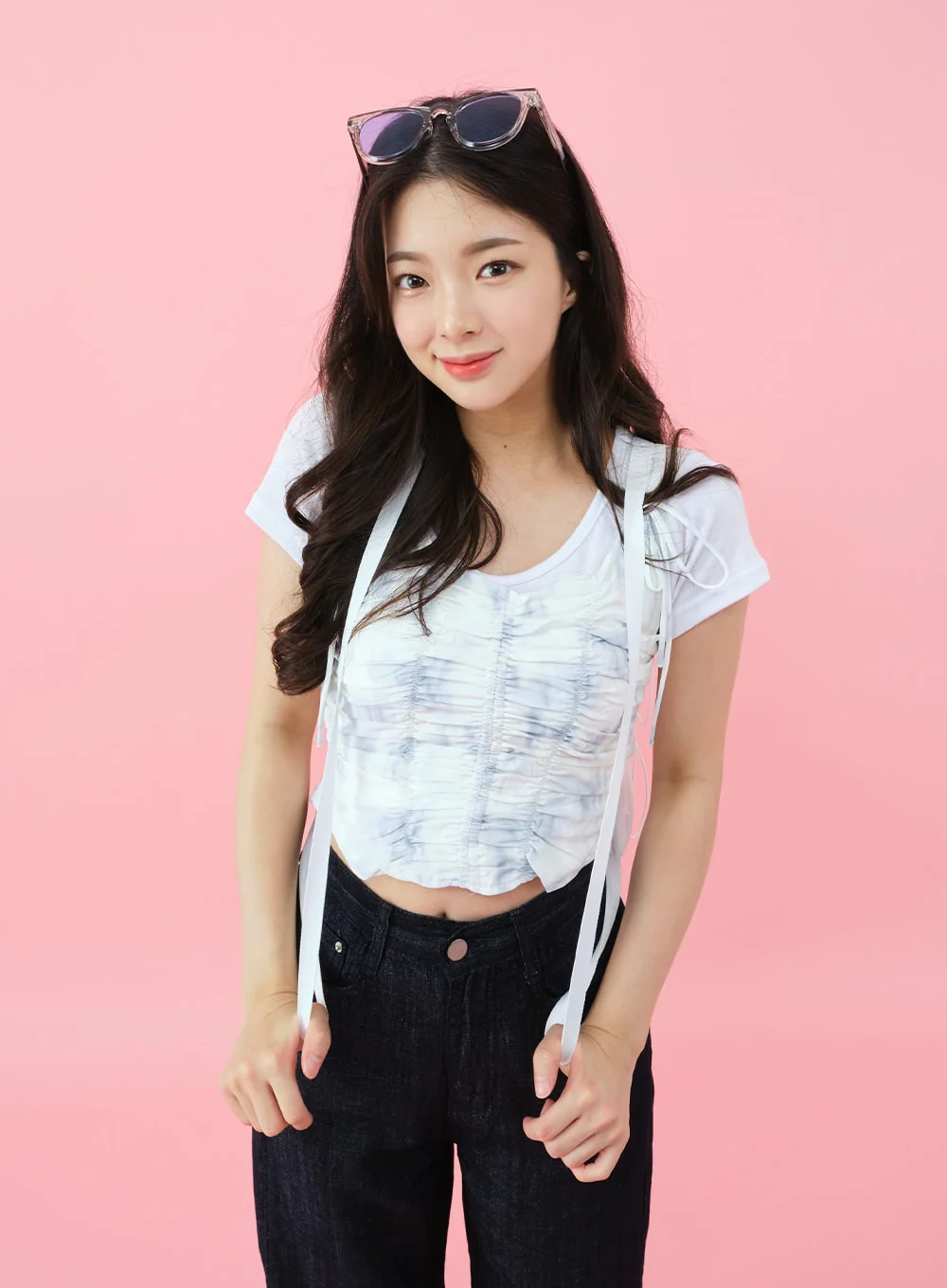 Deep Round Neck Basic Crop T-Shirt BU5 - Image 6