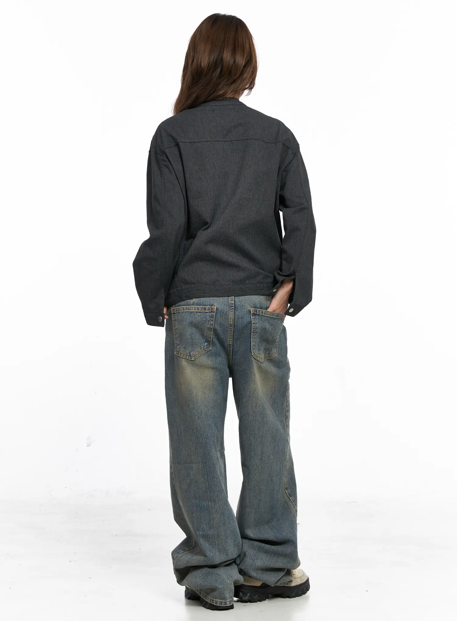 Denim Biker Jacket CO513 - Image 4