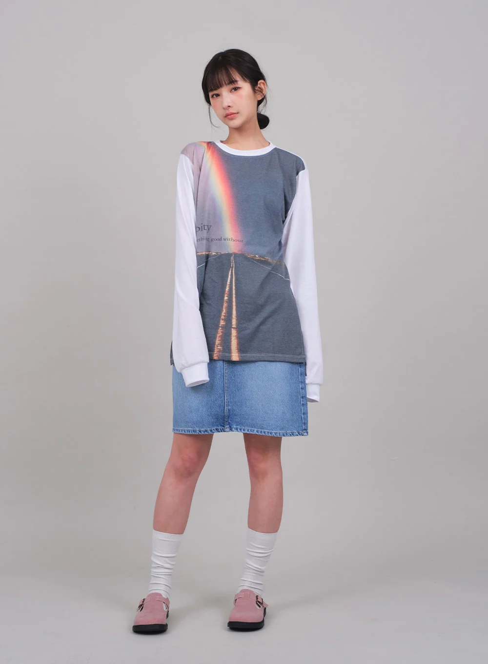 Denim Knee Length Skirt C2701 - Image 12