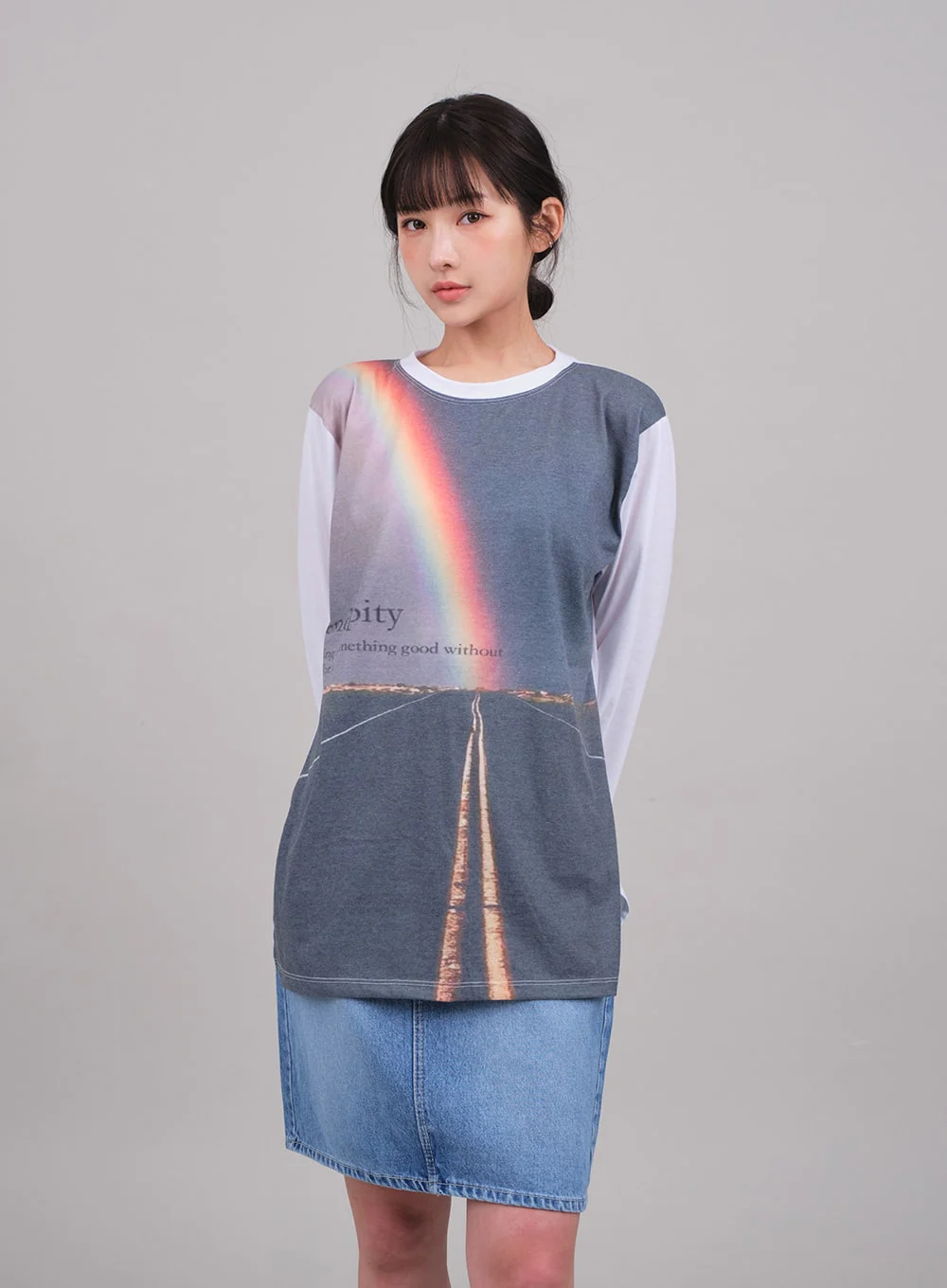 Denim Knee Length Skirt C2701 - Image 14