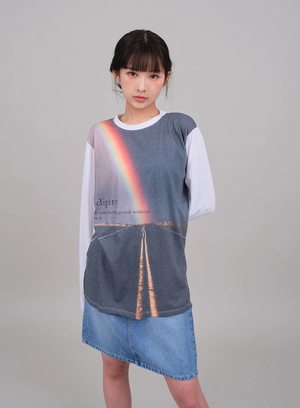 Denim Knee Length Skirt C2701 - Image 5