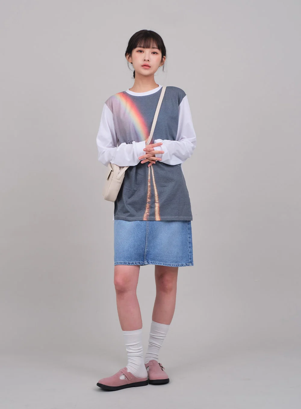 Denim Knee Length Skirt C2701 - Image 8