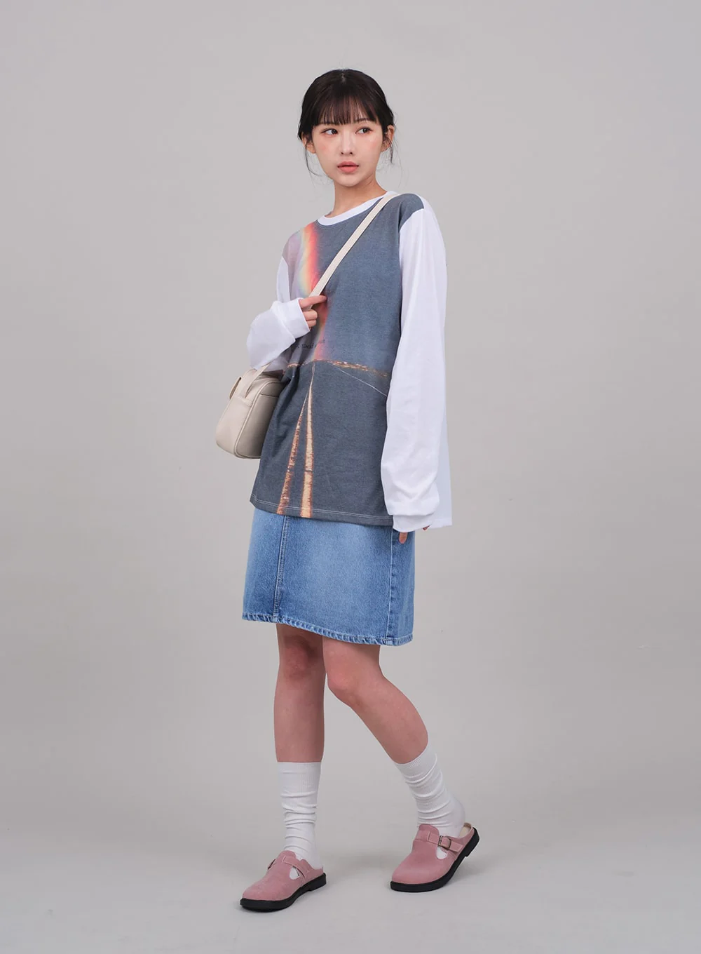Denim Knee Length Skirt C2701 - Image 9