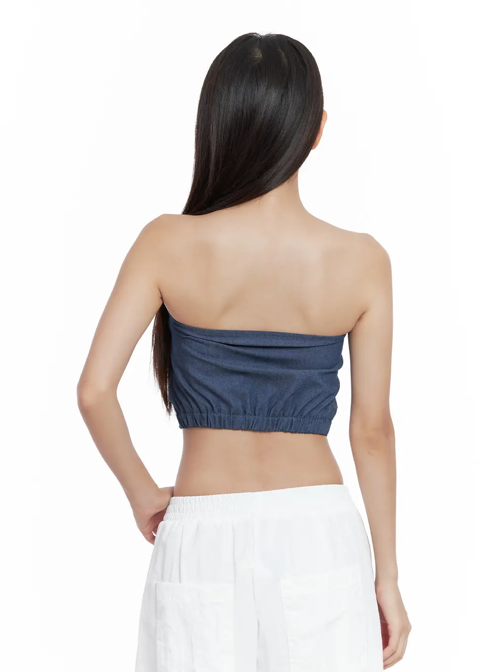 Denim Lace-Up Corset Tube Top CL508 - Image 6