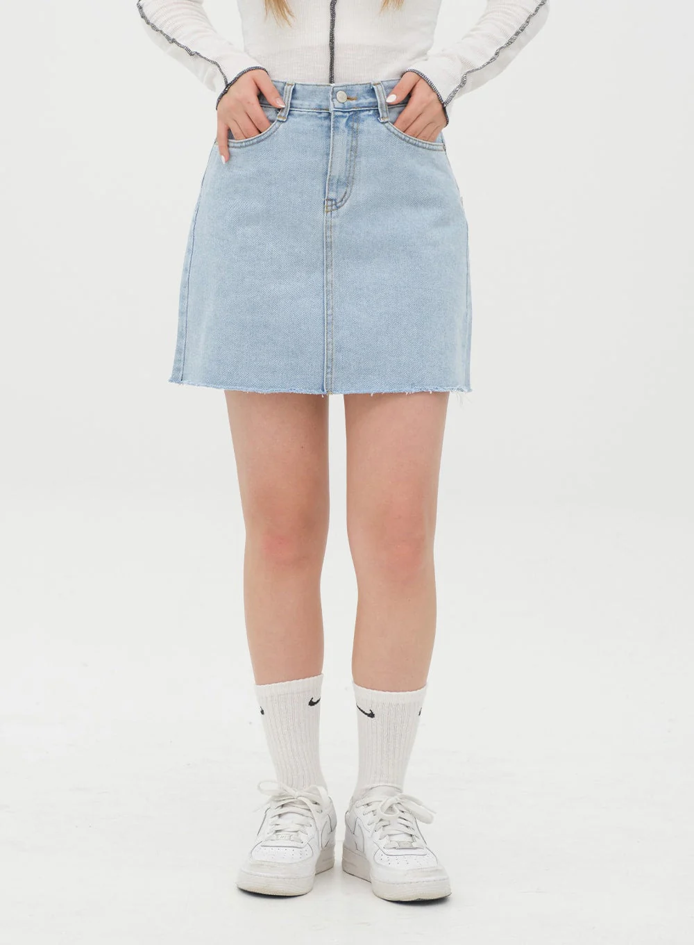 Denim Mini Skirt J28 - Image 2