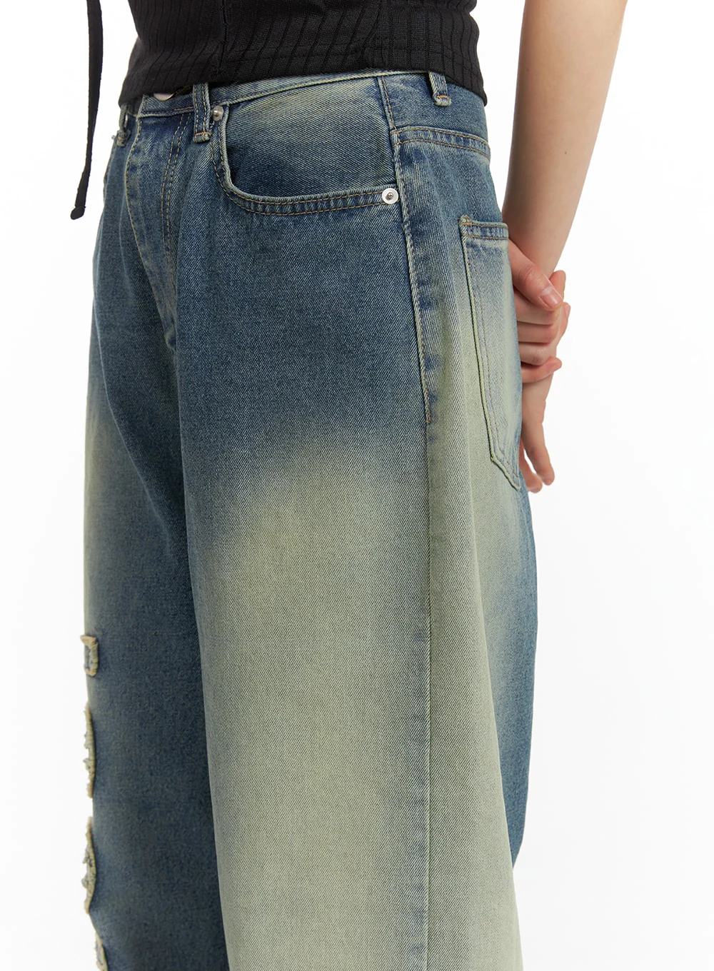Distressed Baggy Straight Jeans CM413 - Image 4