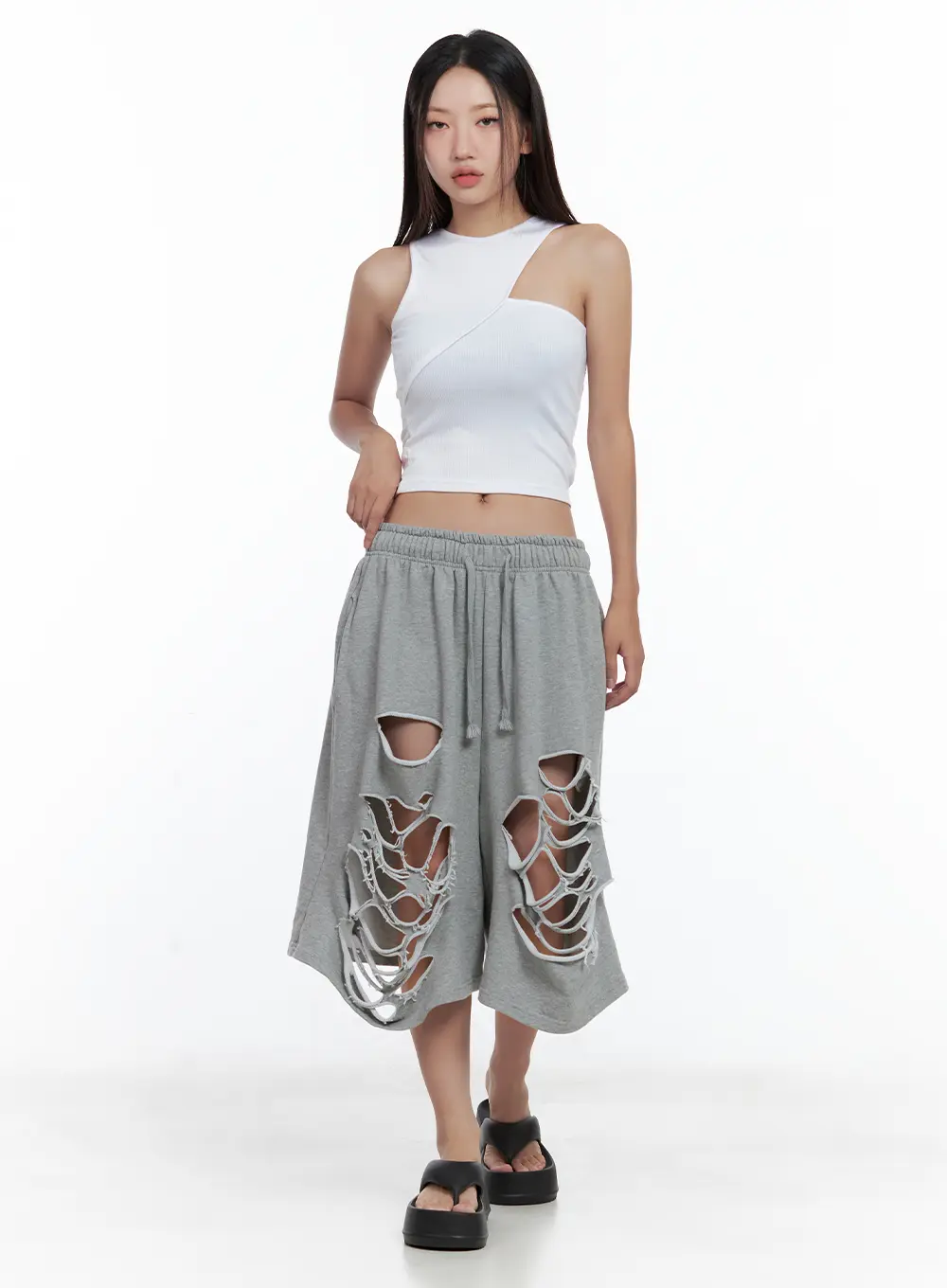 Distressed Bermuda Sweatshorts CL508 - Image 2