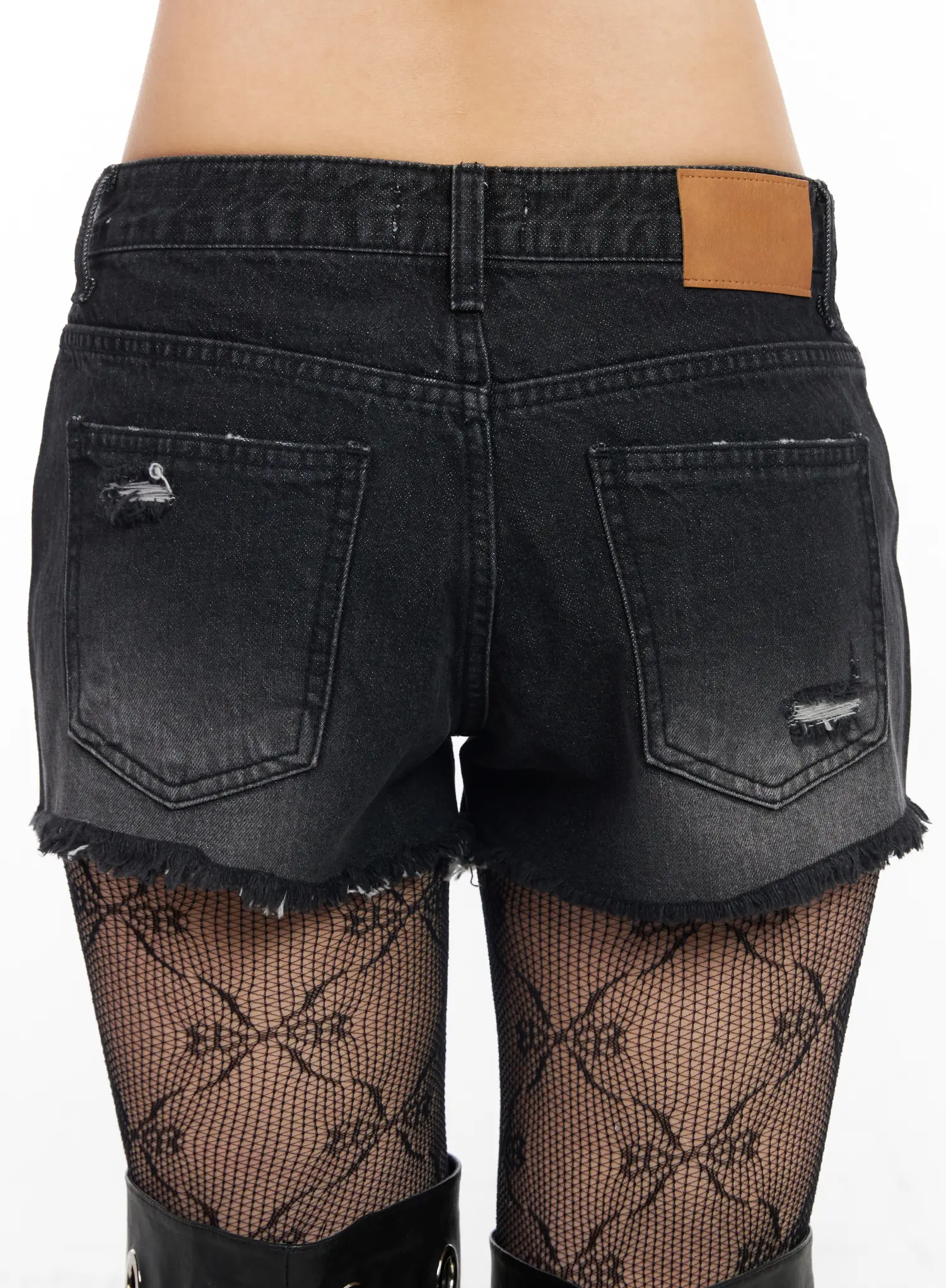 Distressed Hem Denim Shorts CF527 - Image 6