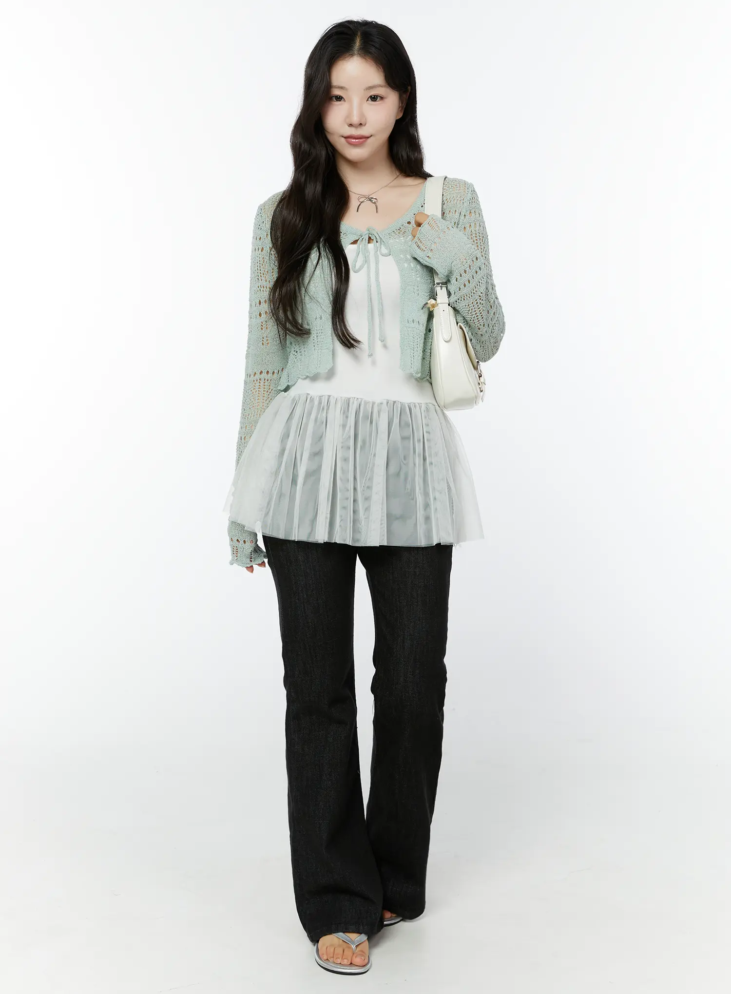 Dohee Non-Fade Contrast Stitch Bootcut Pants IY511 - Image 2