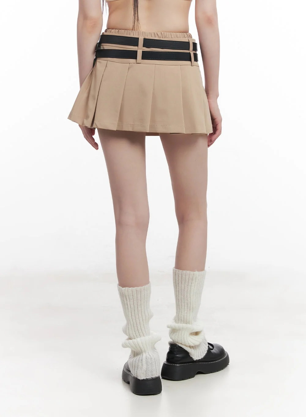 Double Belt Pleated Mini Skirt CU506 - Image 7
