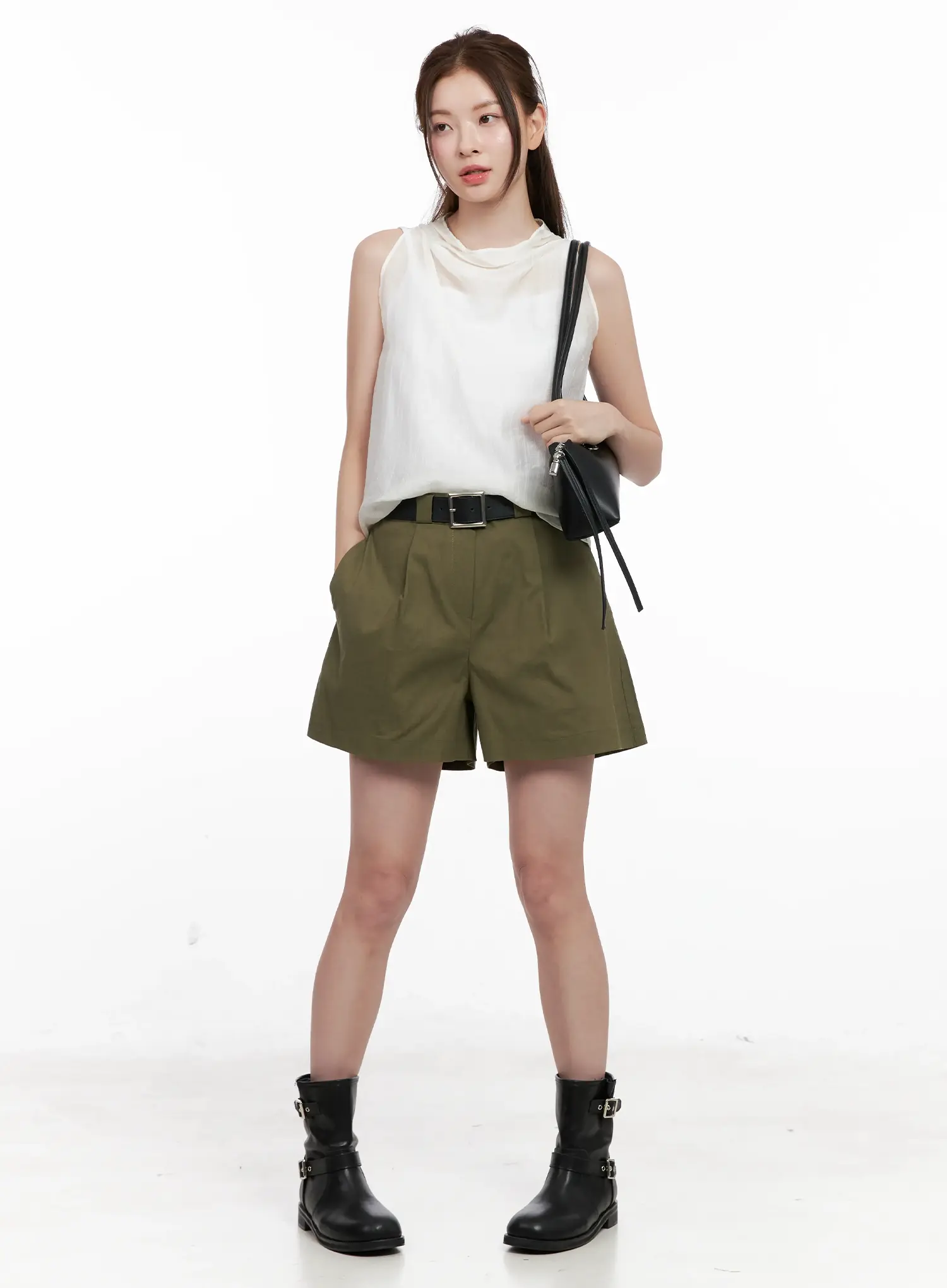 Draped Button Sleeveless Blouse CL523 - Image 10