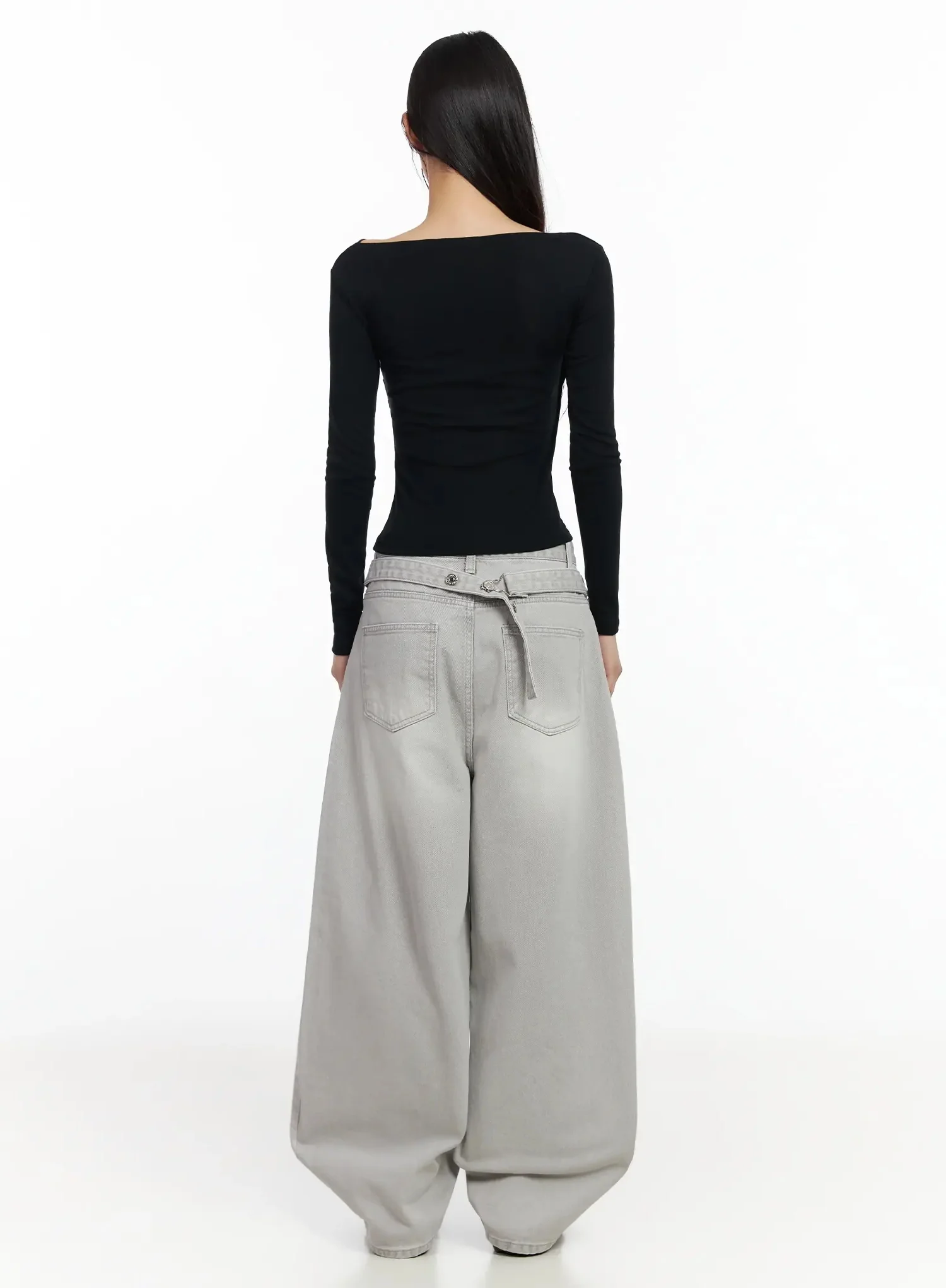 Draped V-Neck Long Sleeve Top IA508 - Image 12