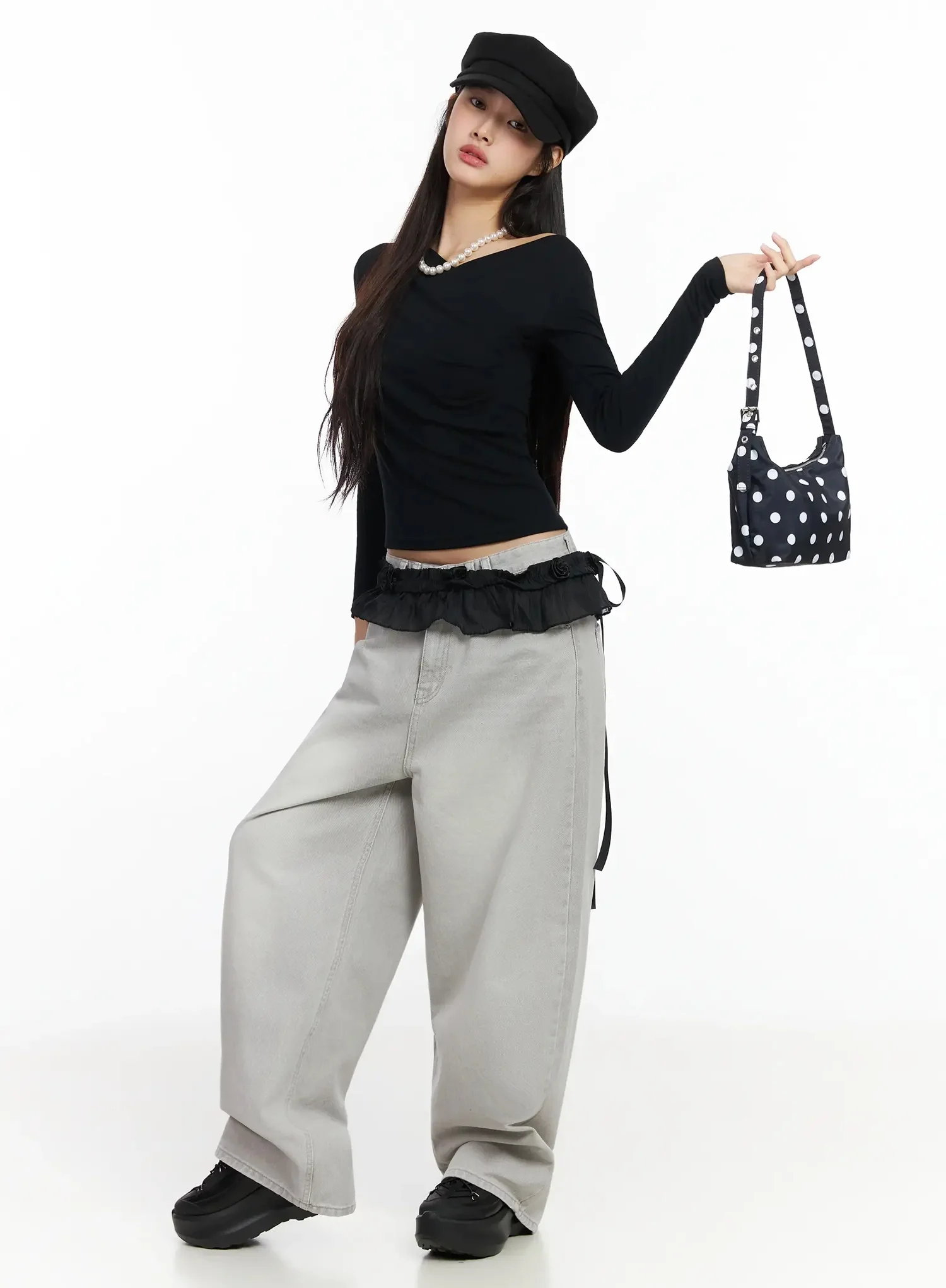 Draped V-Neck Long Sleeve Top IA508 - Image 13