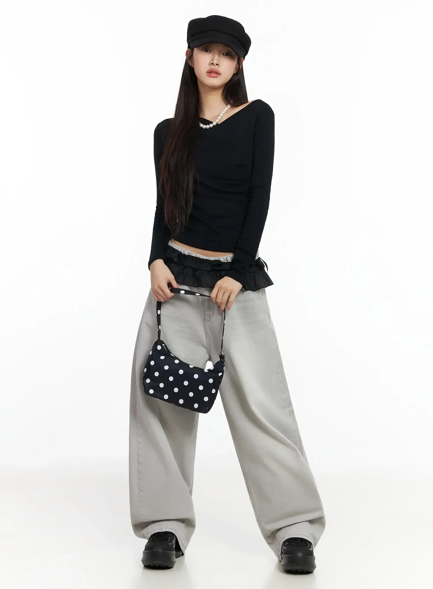 Draped V-Neck Long Sleeve Top IA508 - Image 5