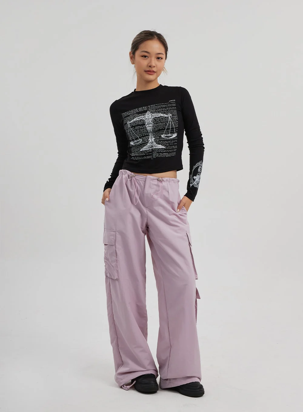Drawstring Cargo Baggy Pants CF313 - Image 3