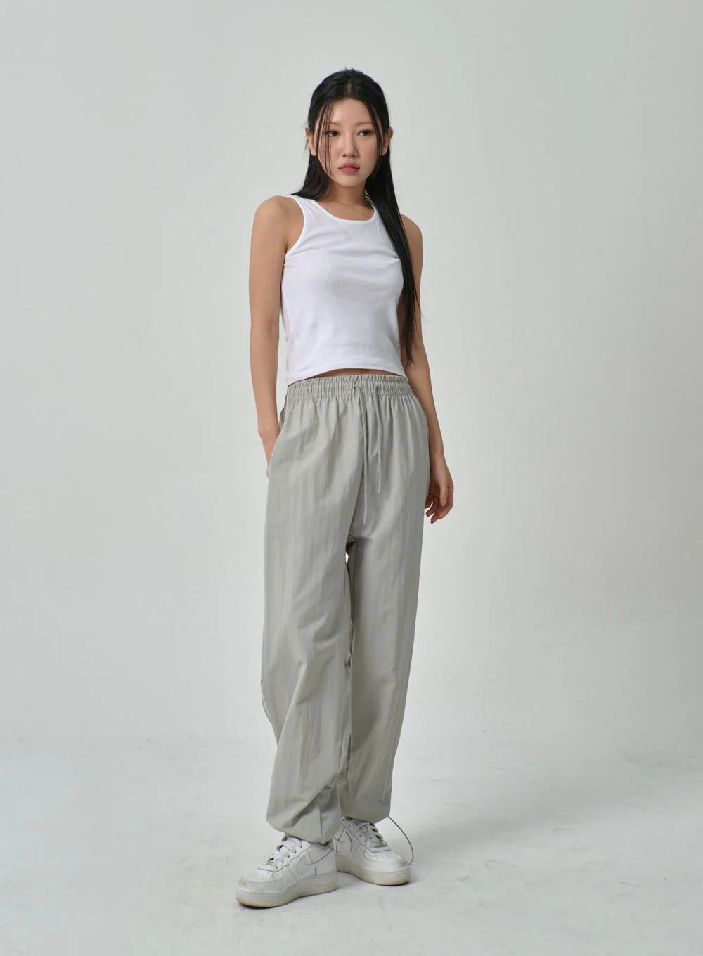 Drawstring Nylon Track Pants IF315 - Image 7