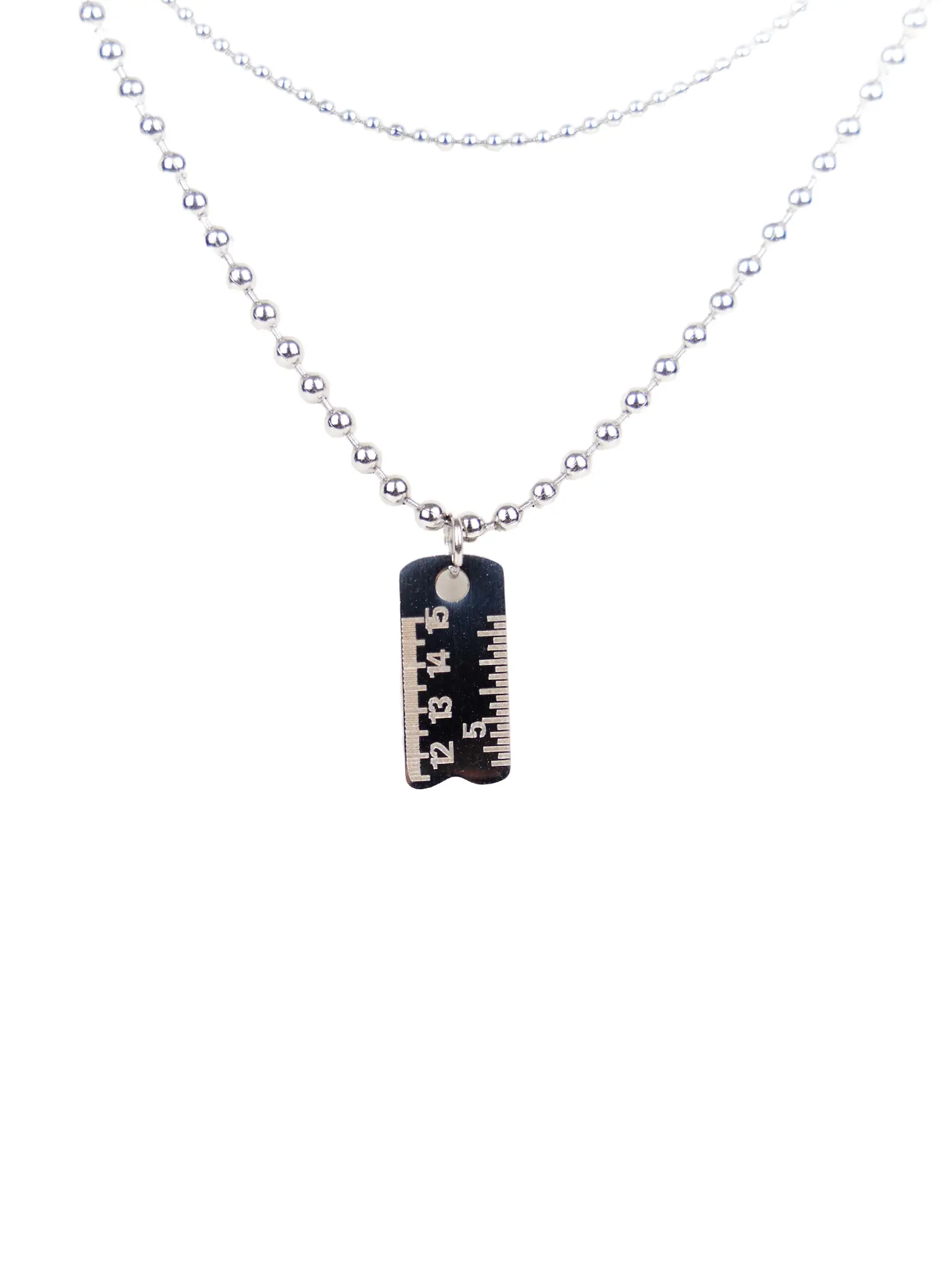 Dual Chain Tag Necklace CA527 - Image 3