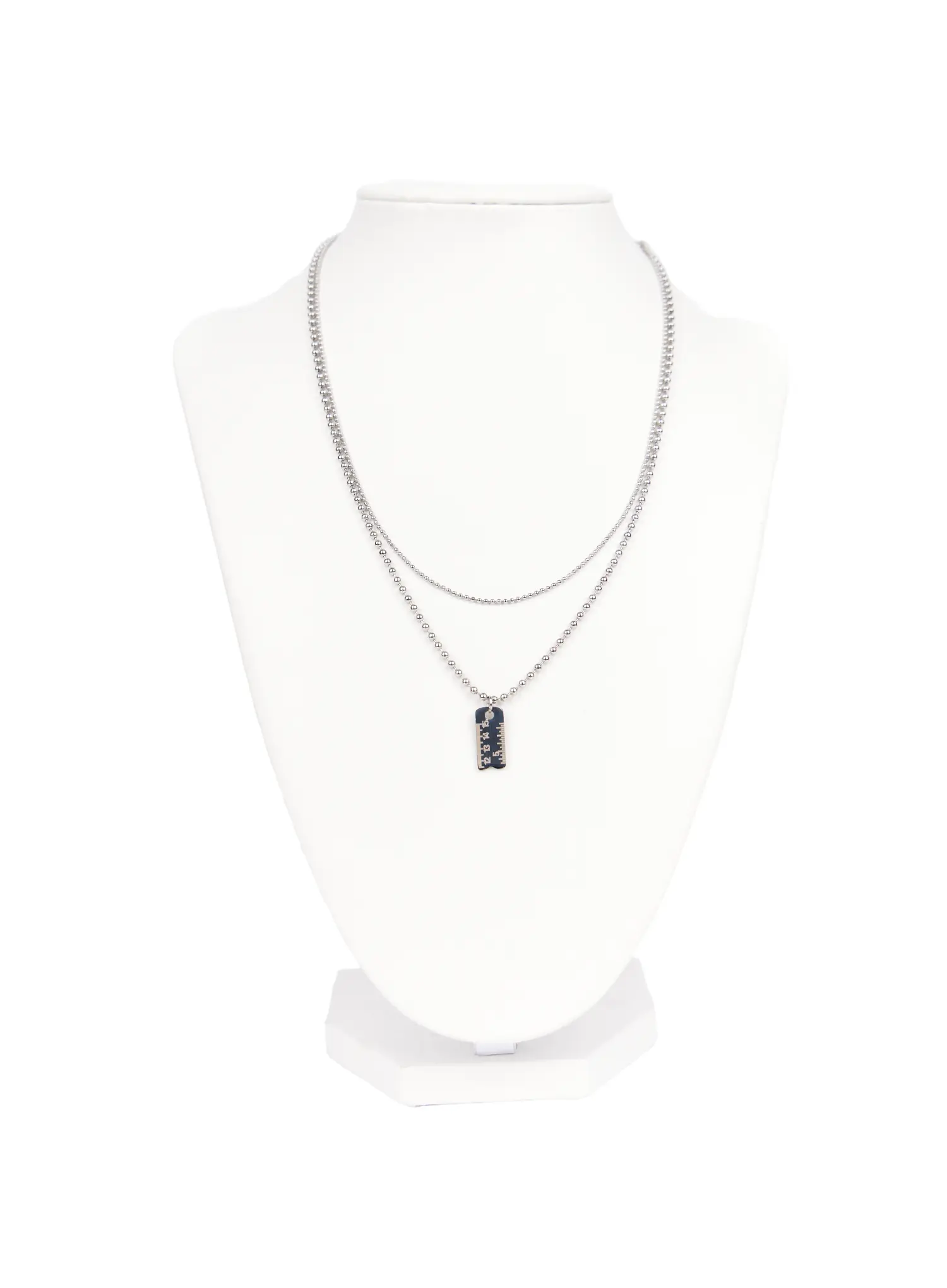 Dual Chain Tag Necklace CA527 - Image 4