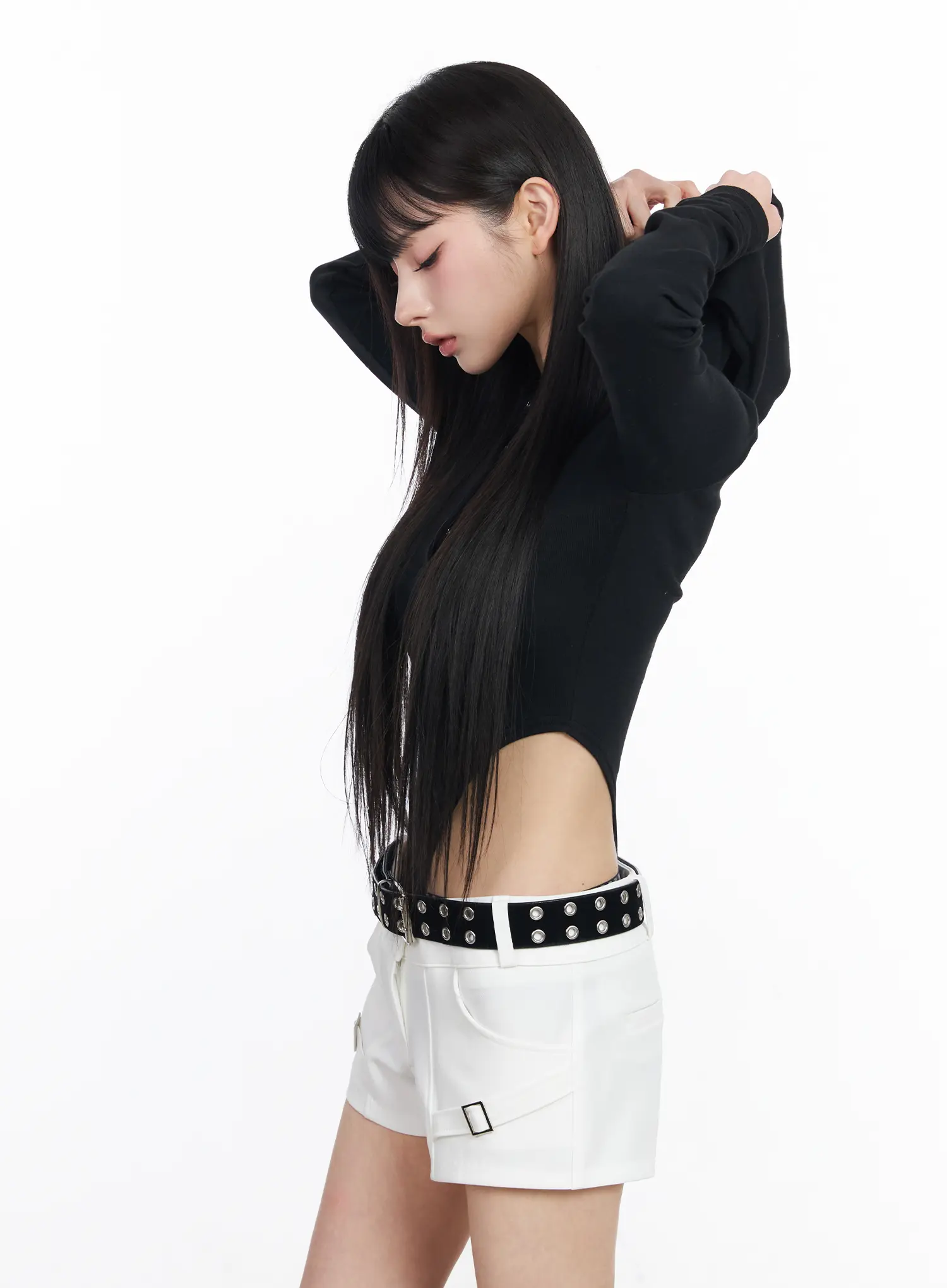 Edgy Cutout Hooded Bodysuit CF519 - Image 6