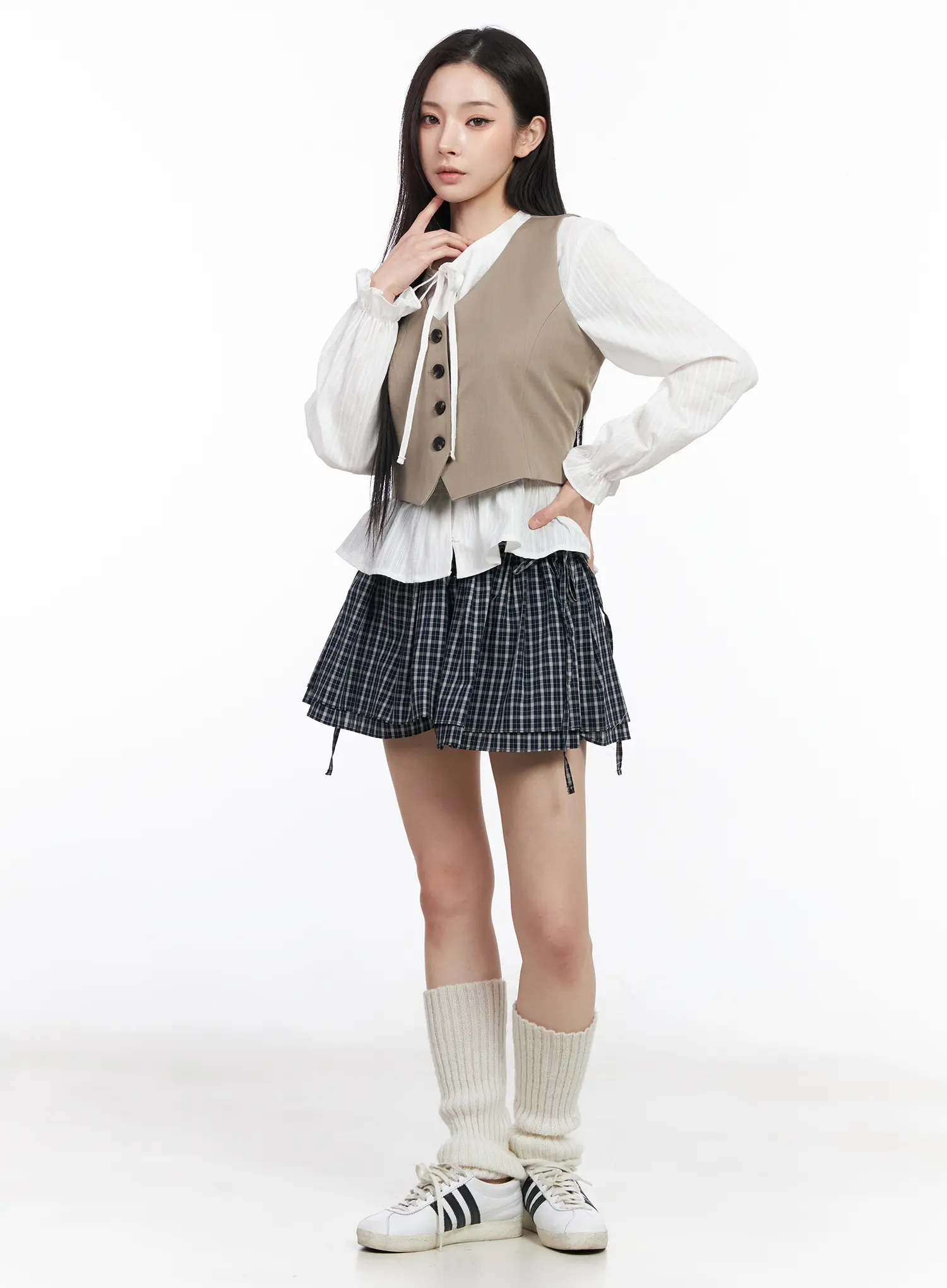 Elastic Waist Plaid Skirt CM519 - Image 5