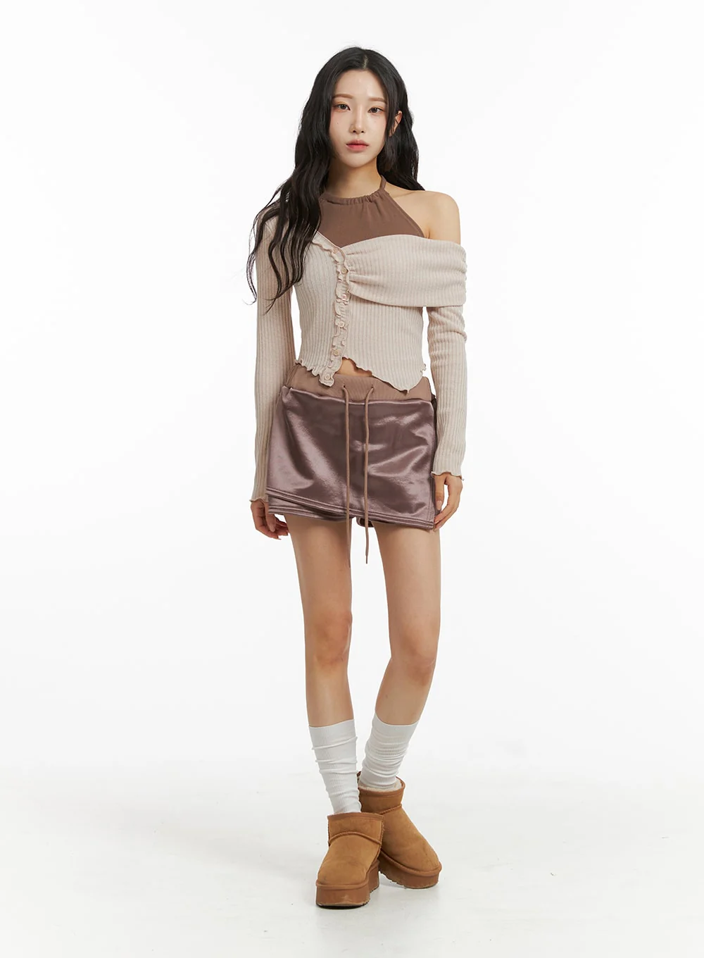 Elastic Waist Satin Mini Skirt CJ409 - Image 6