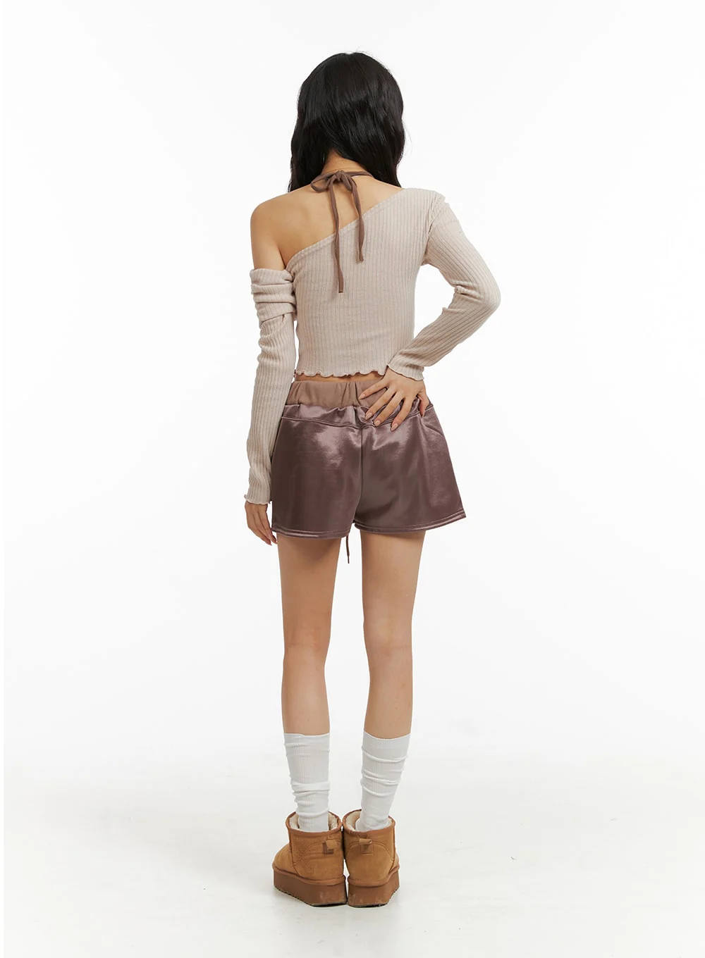 Elastic Waist Satin Mini Skirt CJ409 - Image 7