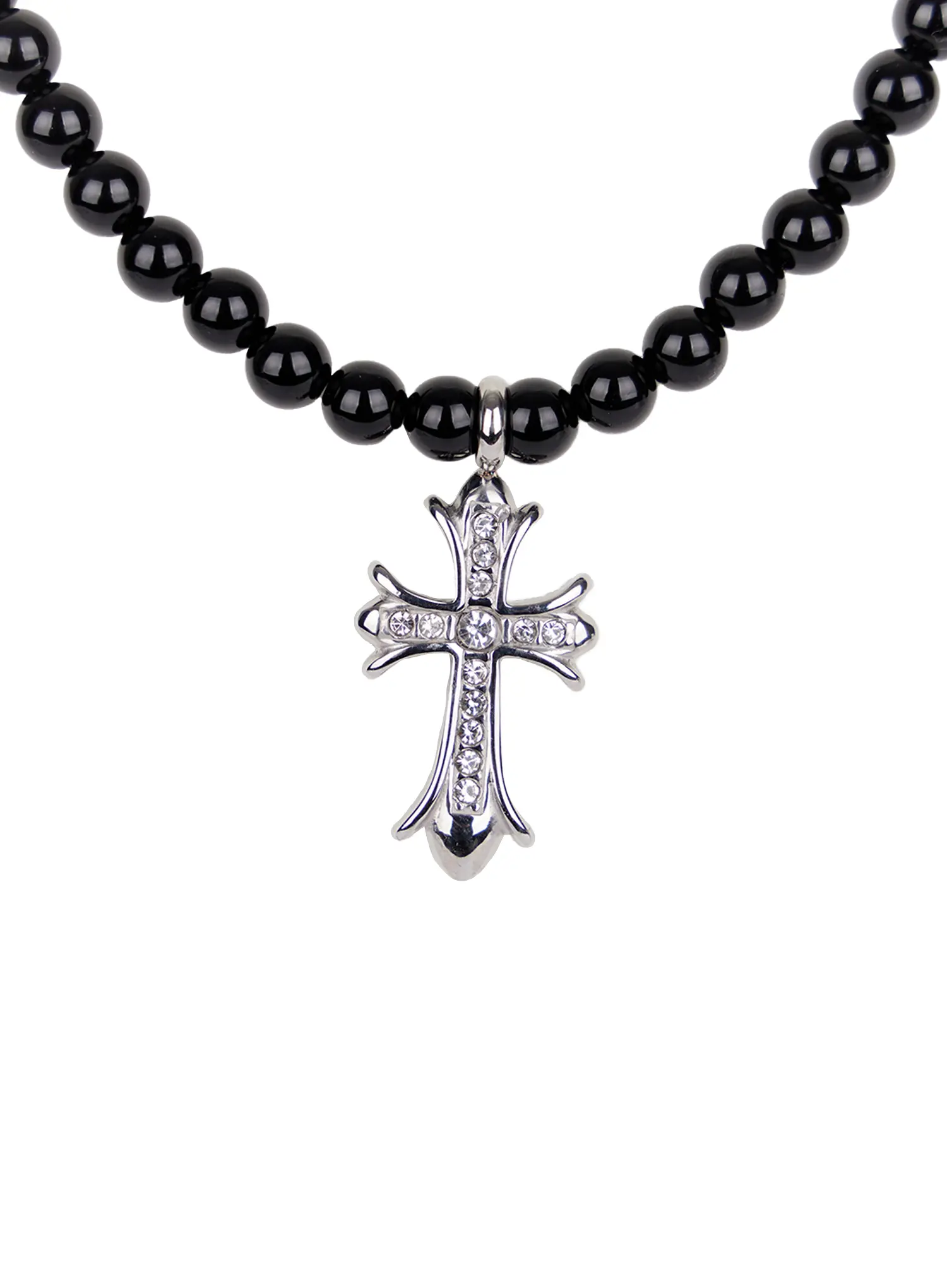 Elegant Beaded Pendant Necklace (Black) CN511 - Image 6