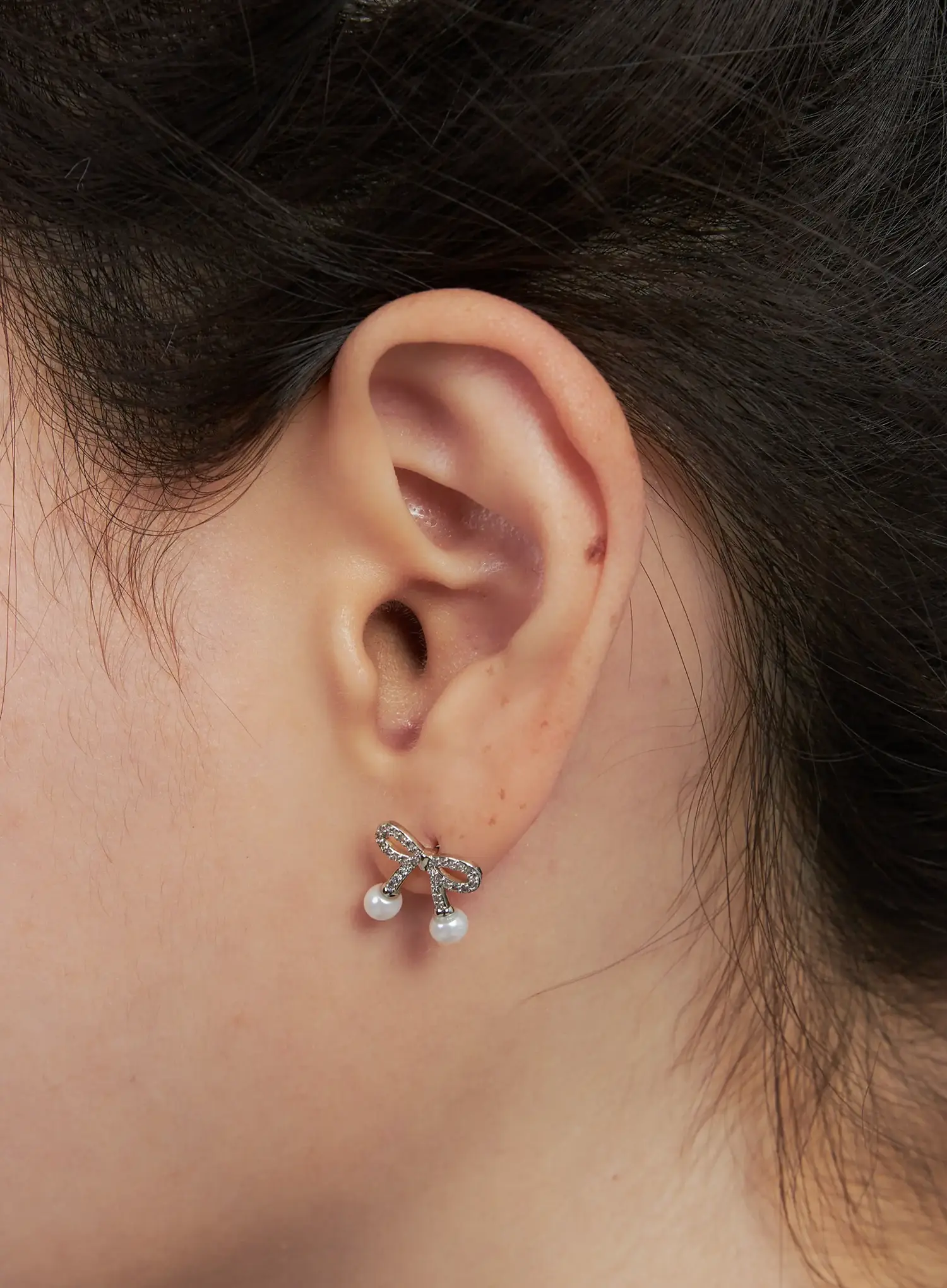 Elegant Bow Cubic Earrings IN514 - Image 2