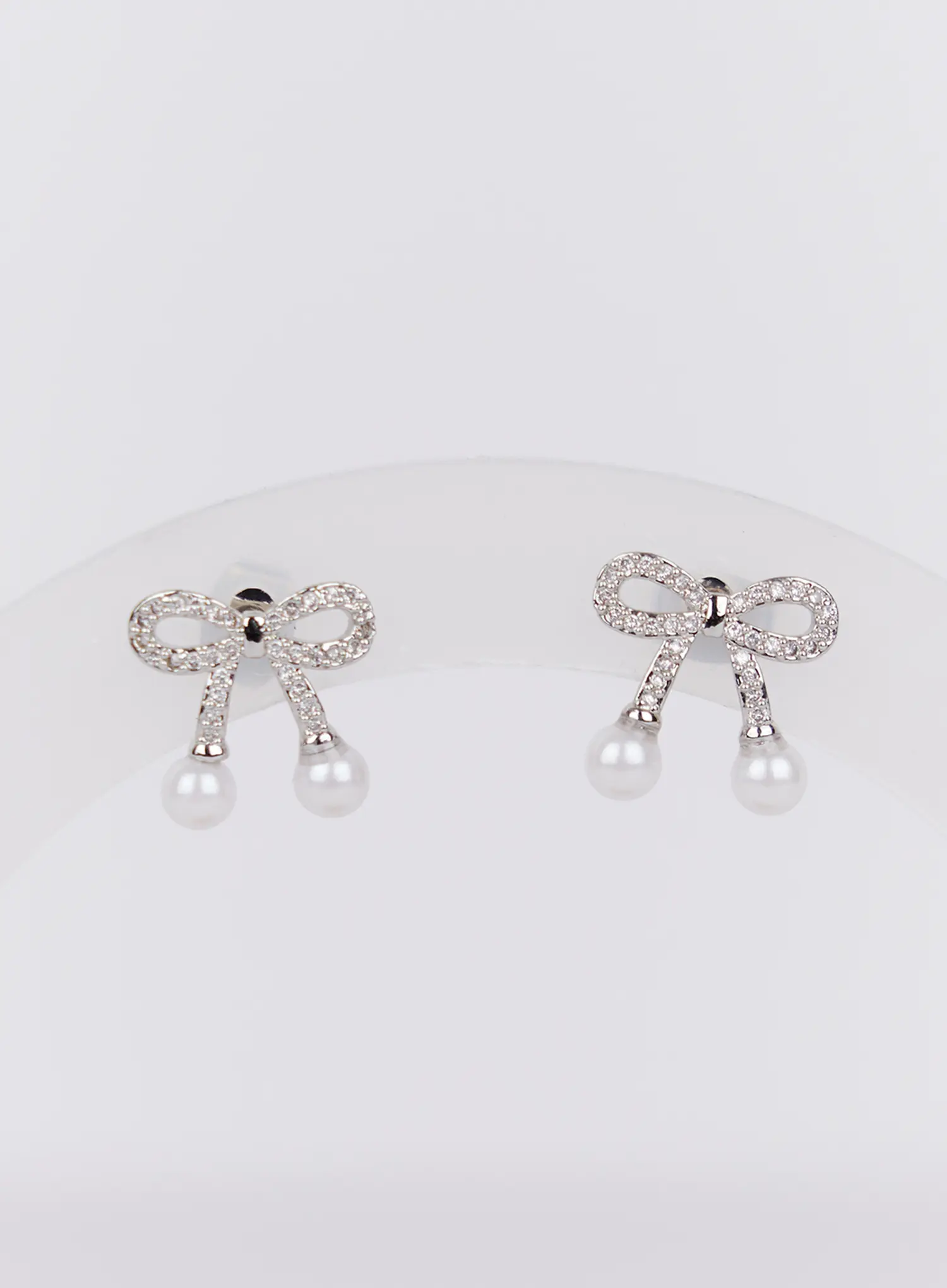 Elegant Bow Cubic Earrings IN514 - Image 4