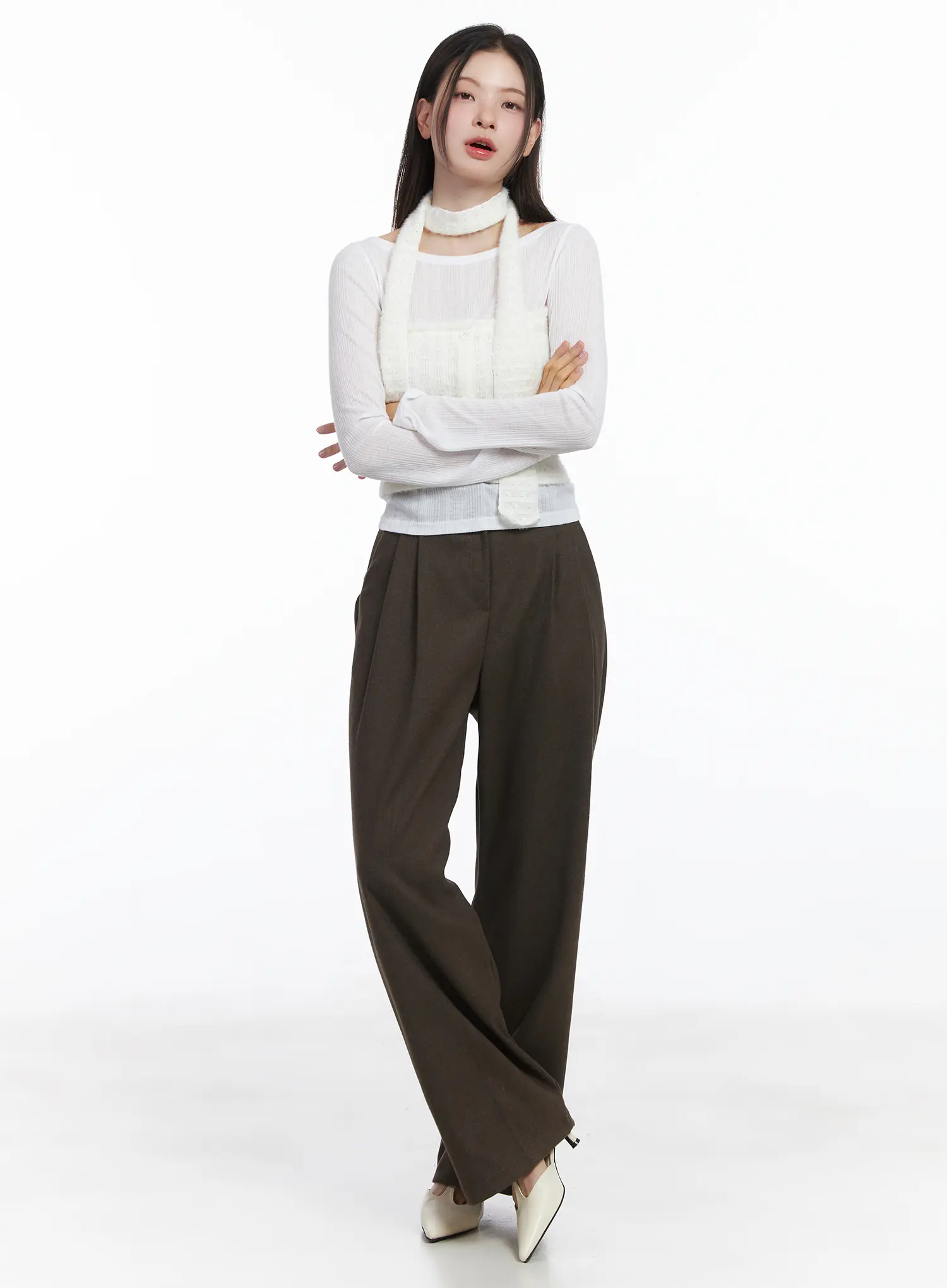 Elegant Layered Top and Scarf Set CJ506 - Image 2