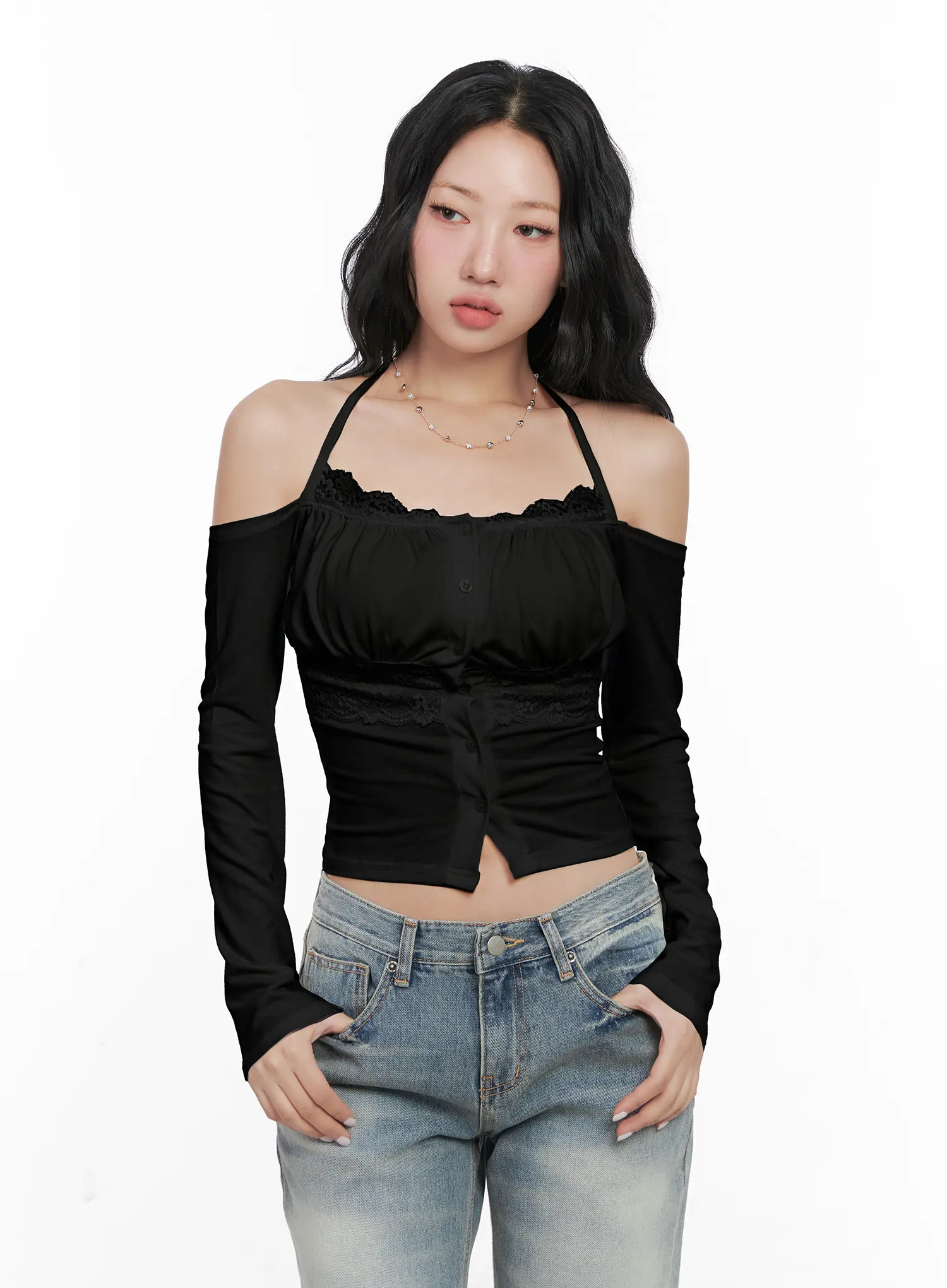 Elegant Ribbon Off-Shoulder Blouse CN514 - Image 7