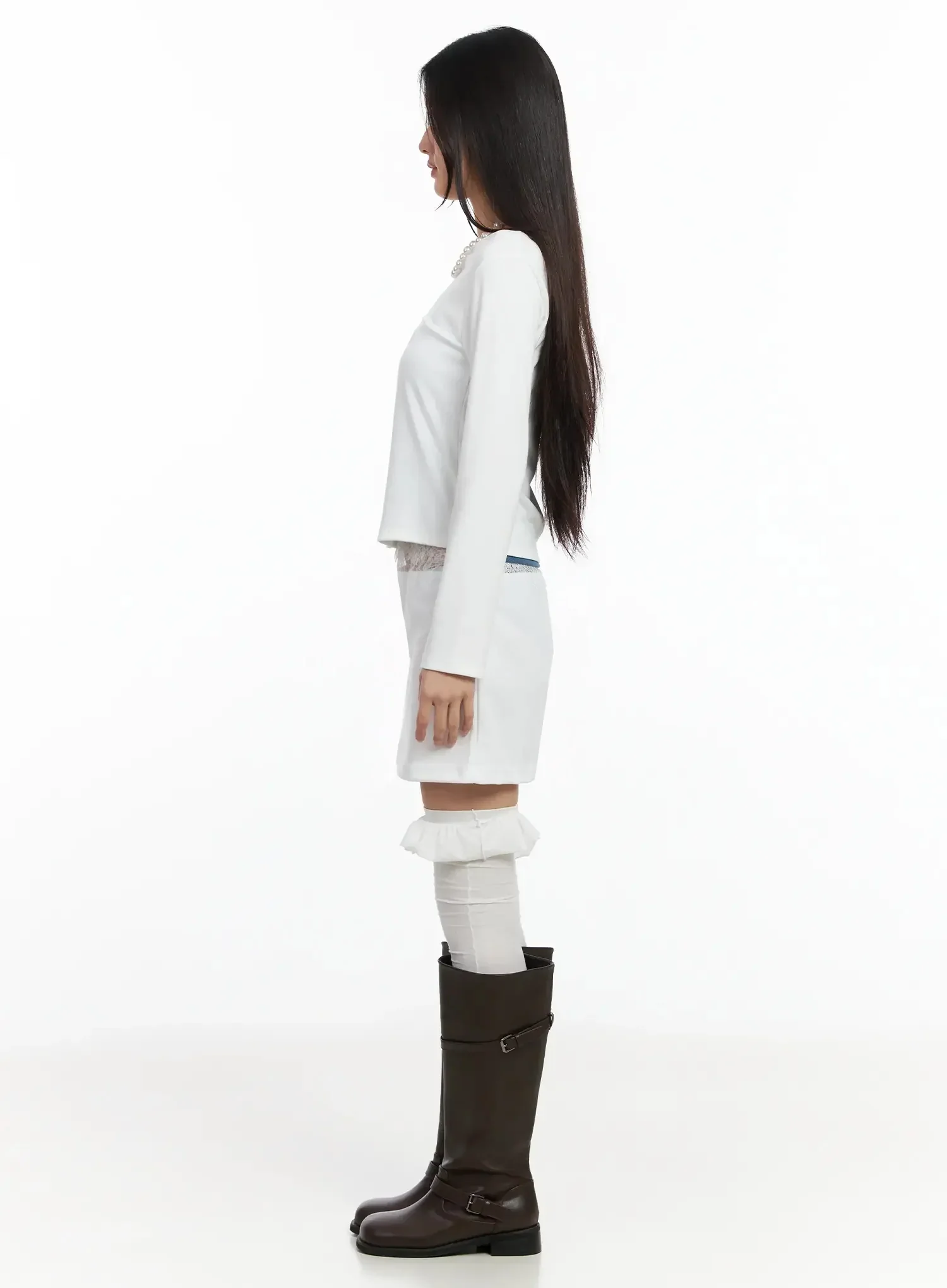 Elegant Round Neck Lace Trim Cardigan IM530 - Image 10