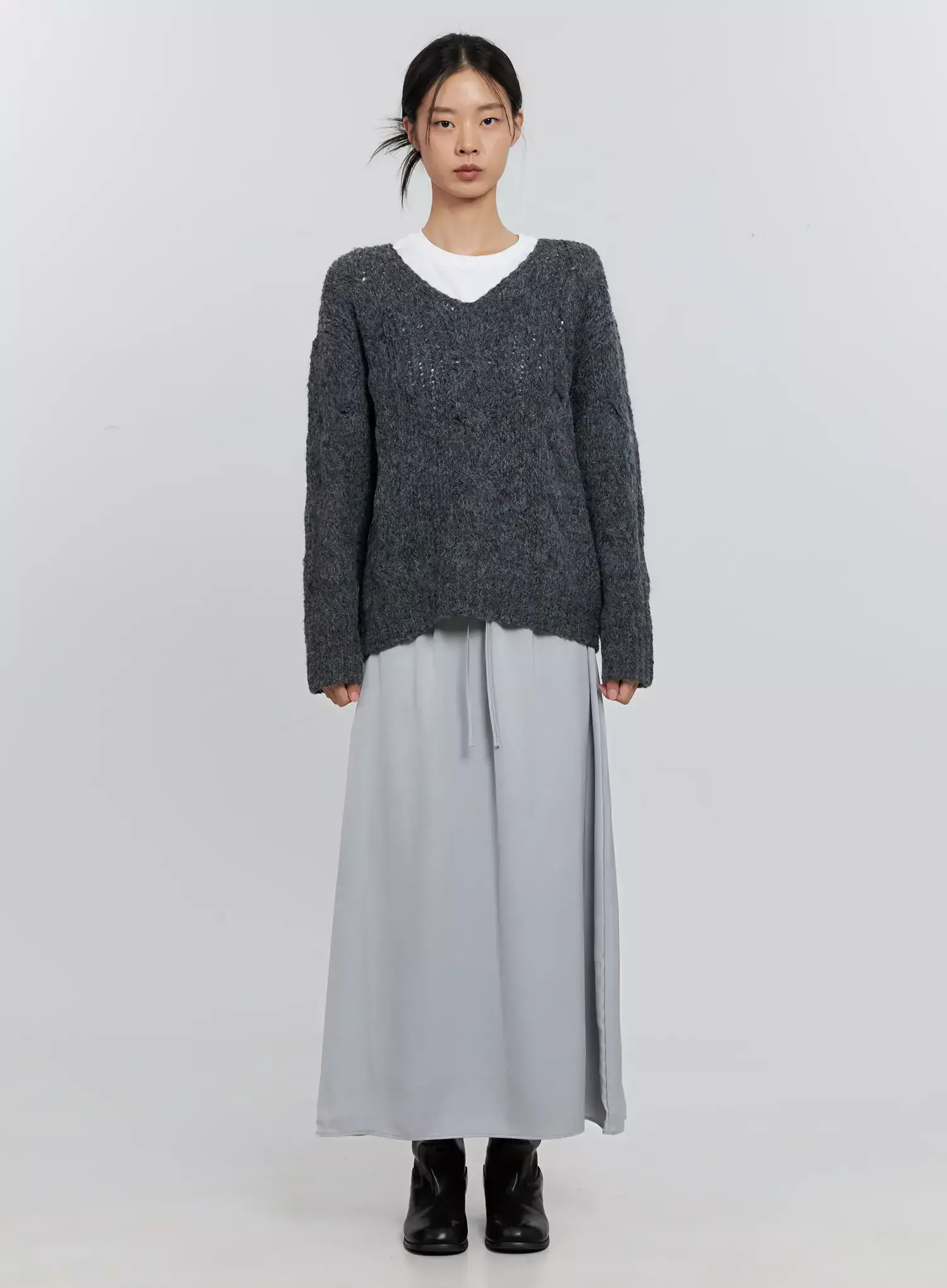 Elegant Satin Maxi Skirt IS516 - Image 9