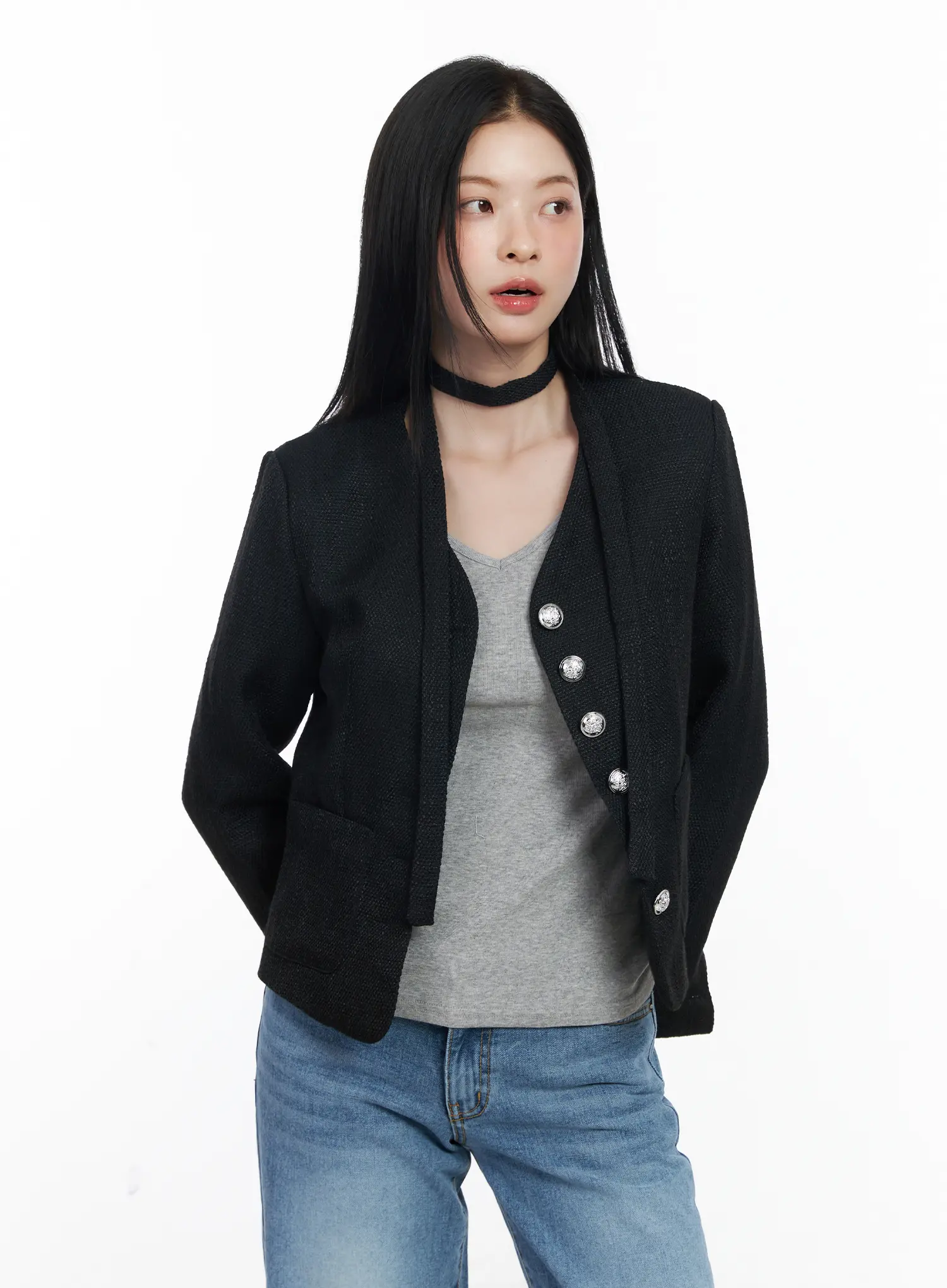 Elegant Scarf and Blazer Set CJ519 - Image 10