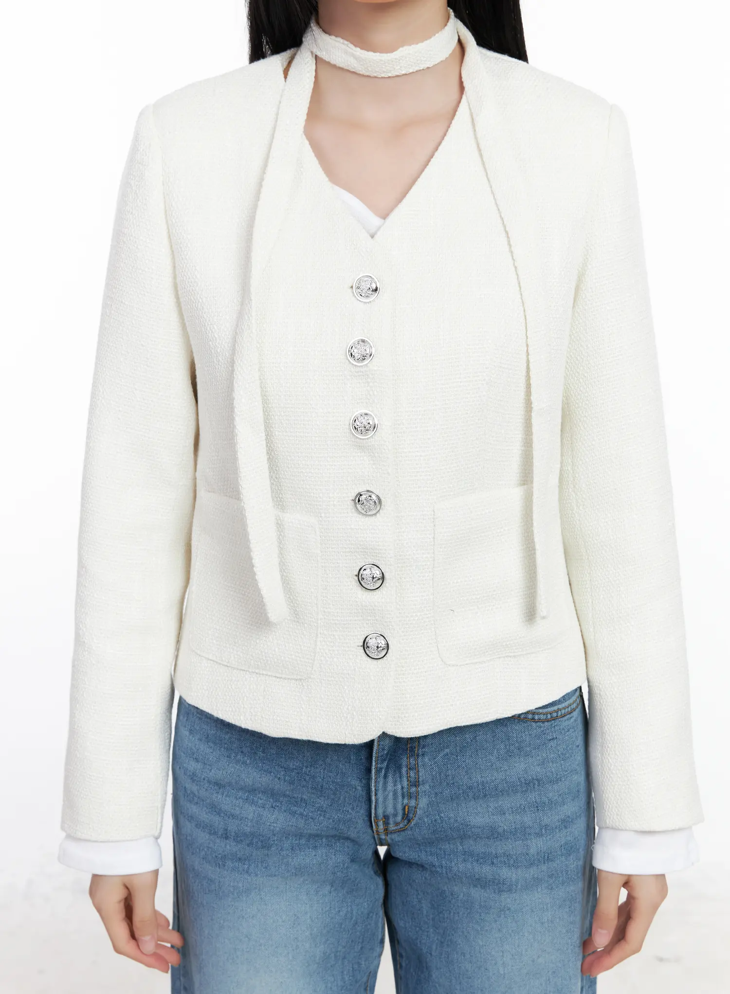 Elegant Scarf and Blazer Set CJ519 - Image 6