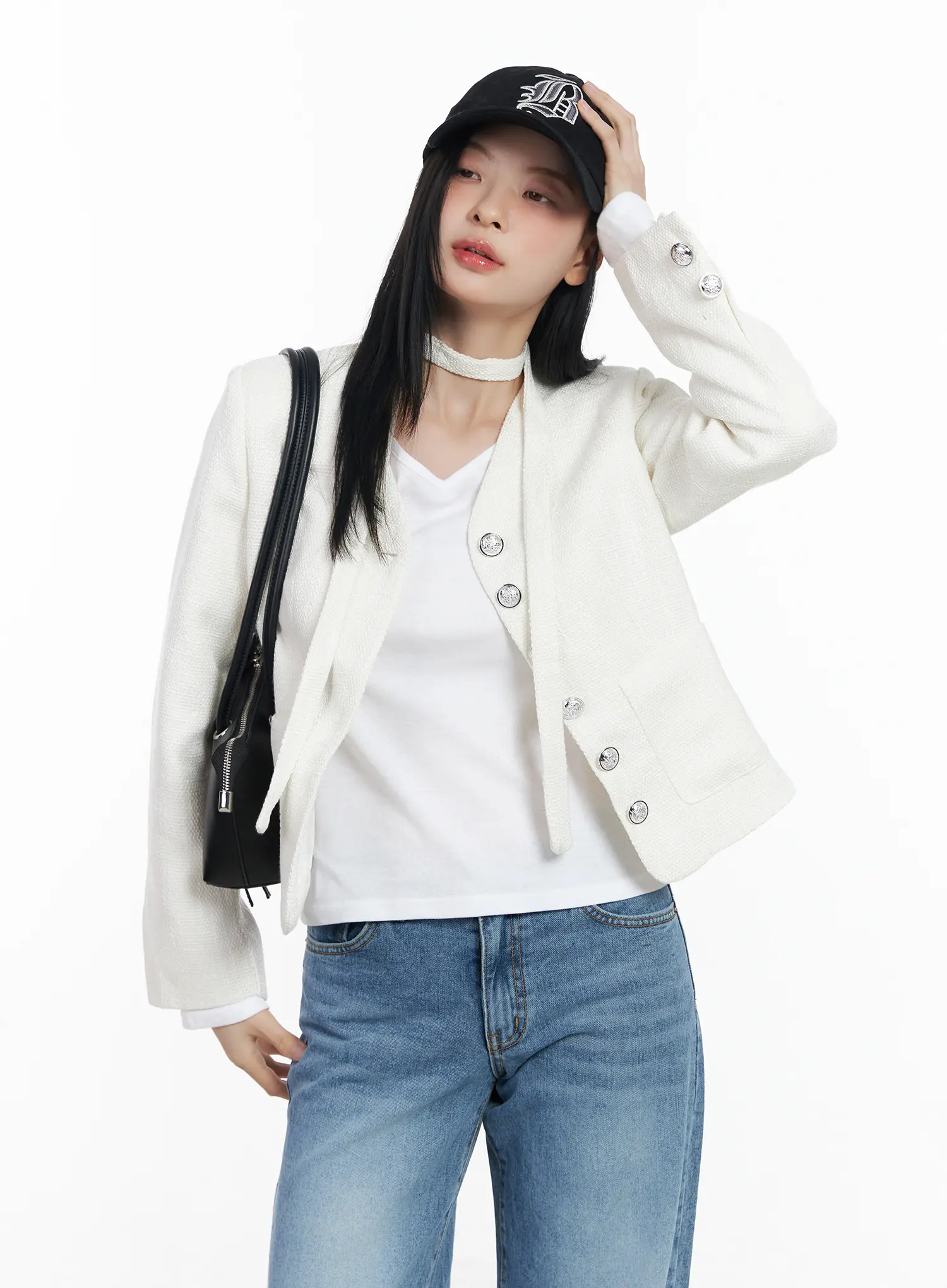 Elegant Scarf and Blazer Set CJ519 - Image 9