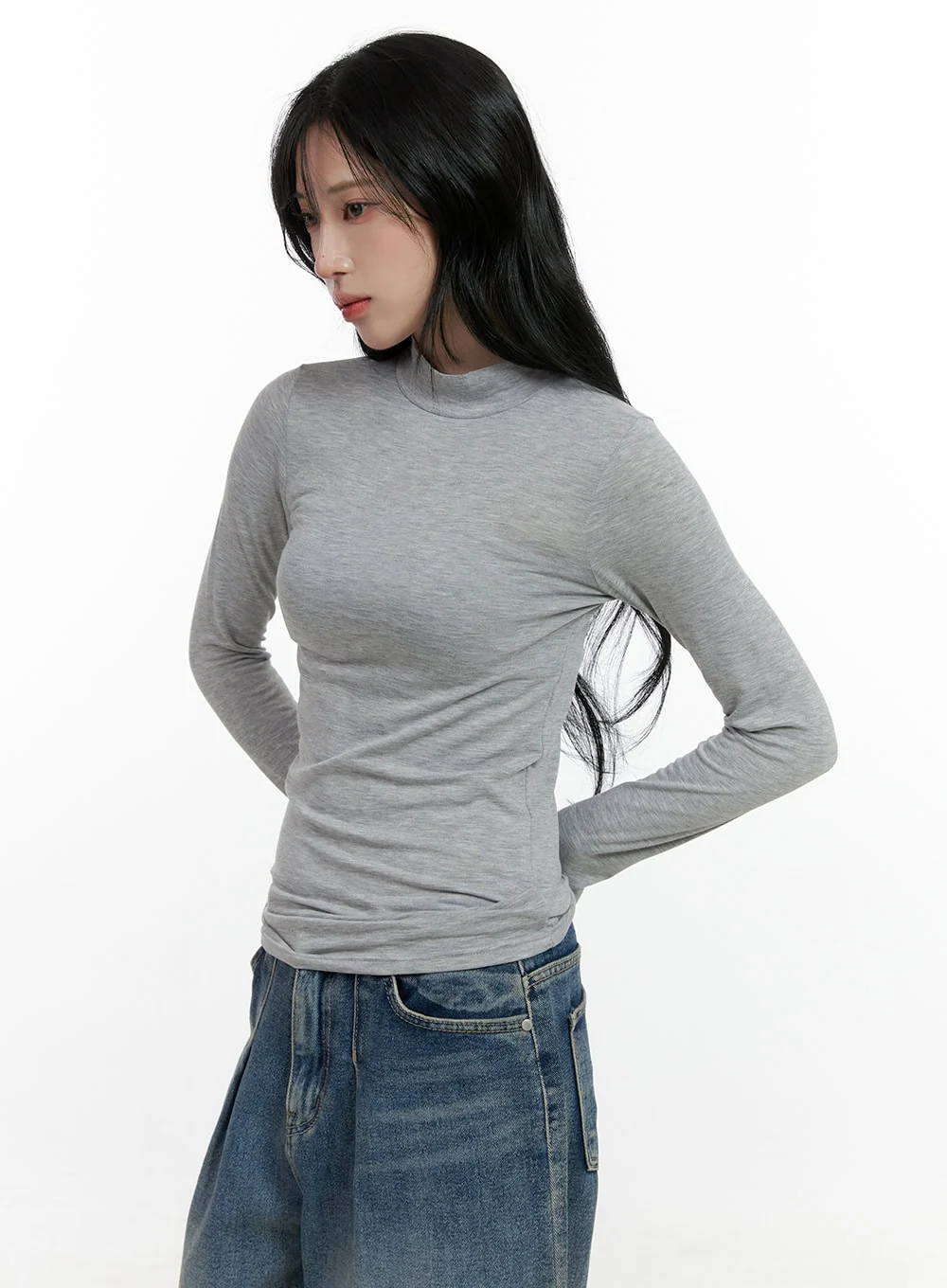 Elegant Solid Long Sleeve Tee CN408 - Image 8