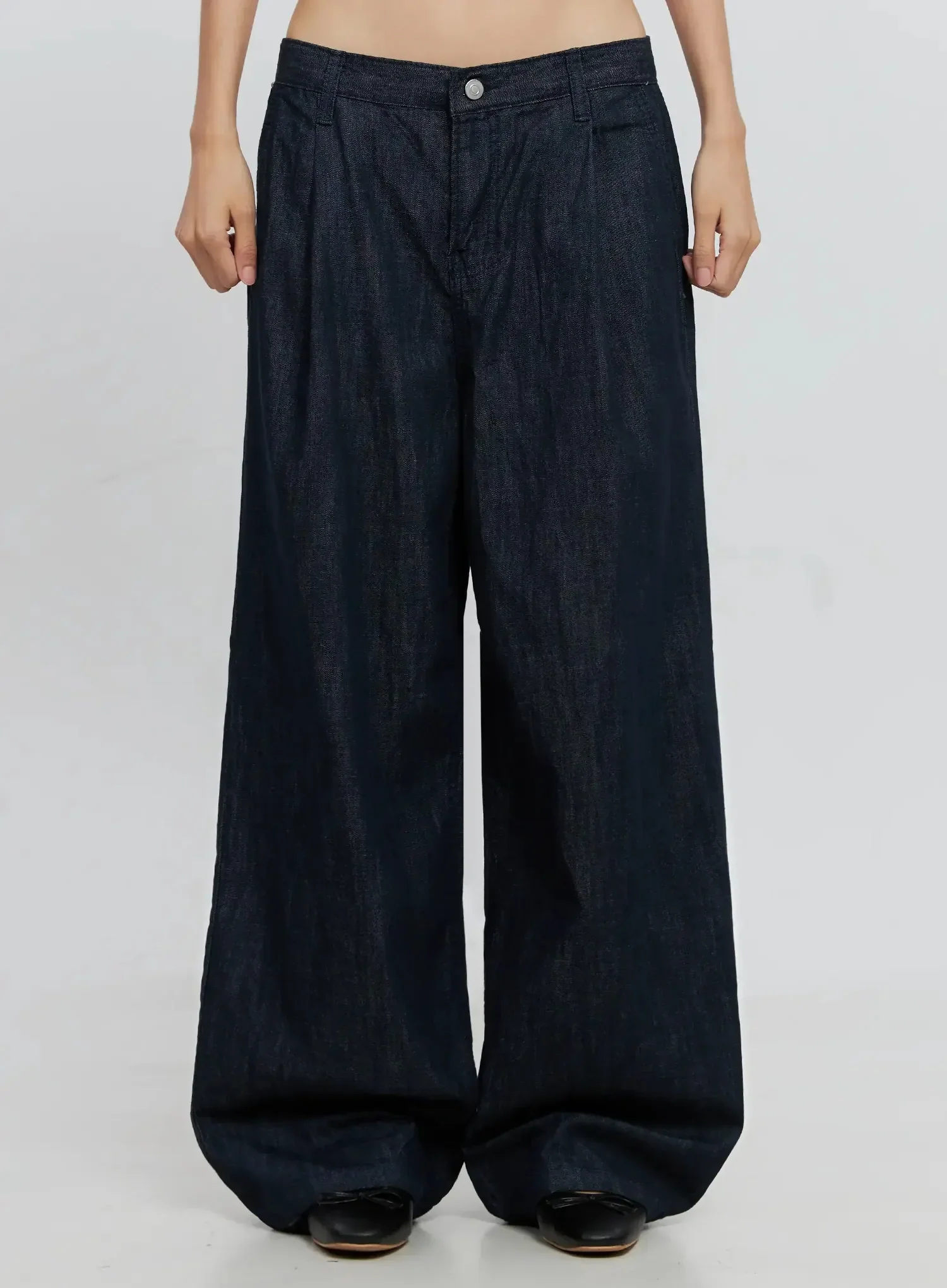 Elio Pintuck Wide-Leg Jeans IS516 - Image 5