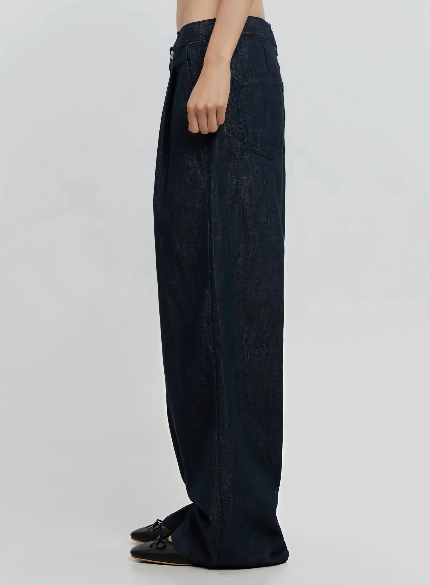 Elio Pintuck Wide-Leg Jeans IS516 - Image 7