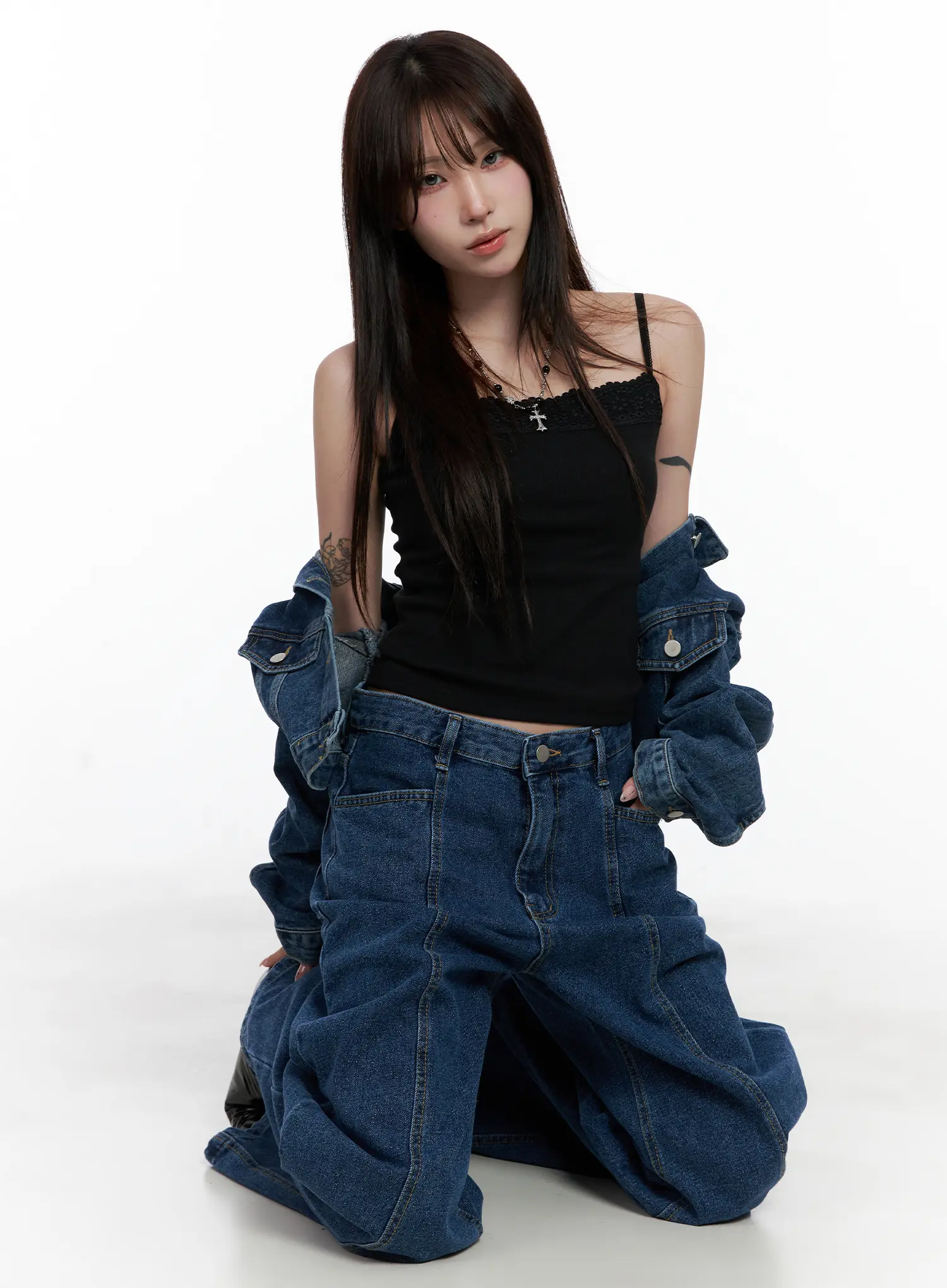 Eliza Seam Detail Relaxed Bootcut Jeans CO521