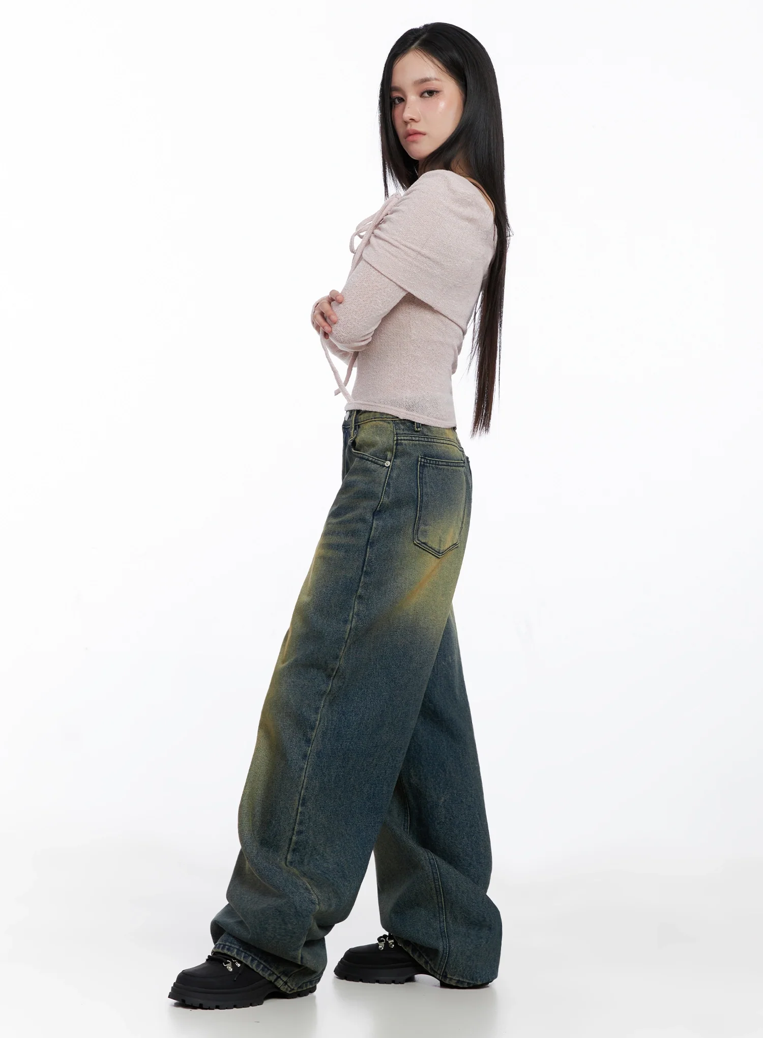 Elora Washed Baggy Jeans IS525 - Image 12