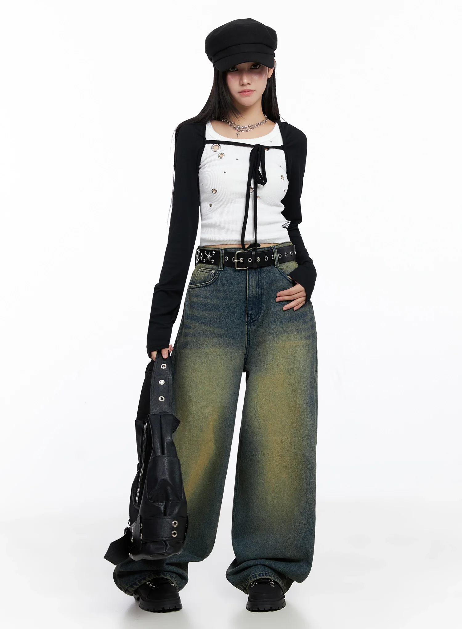 Elora Washed Baggy Jeans IS525 - Image 3
