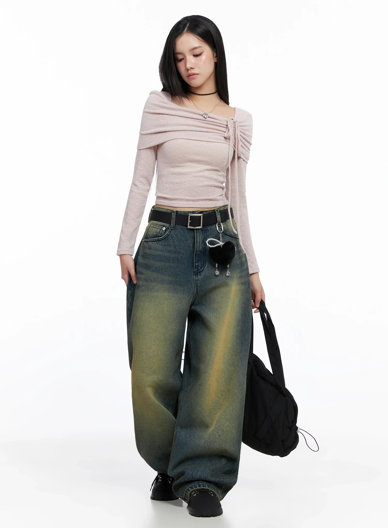 Elora Washed Baggy Jeans IS525 - Image 4