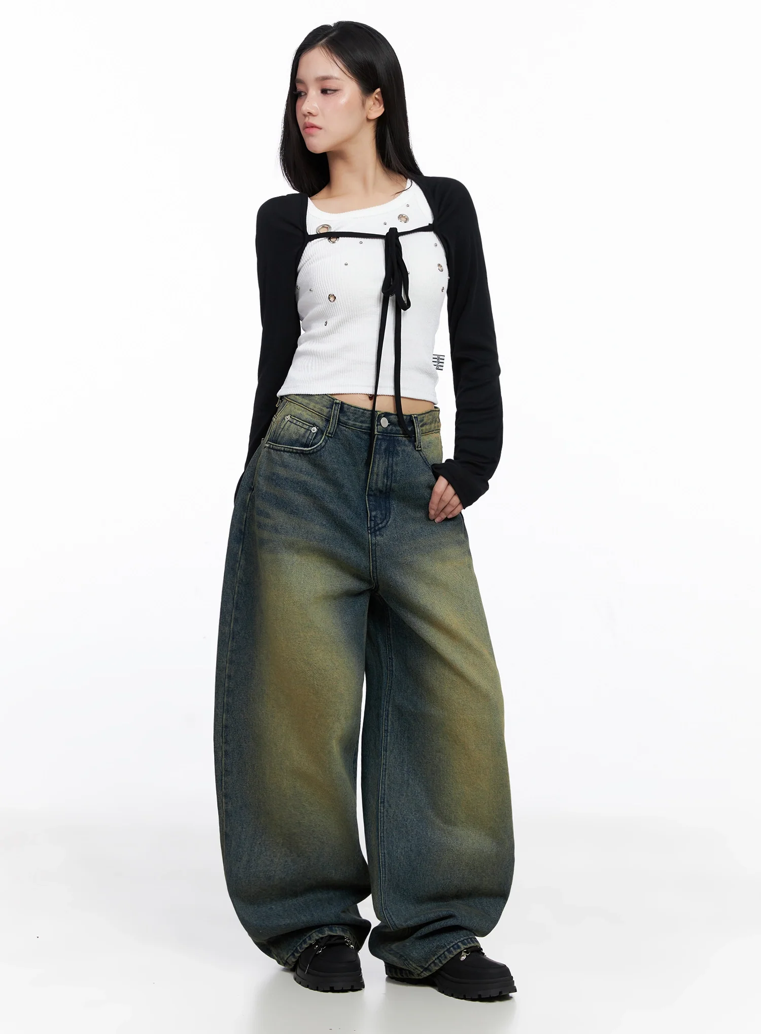 Elora Washed Baggy Jeans IS525 - Image 7